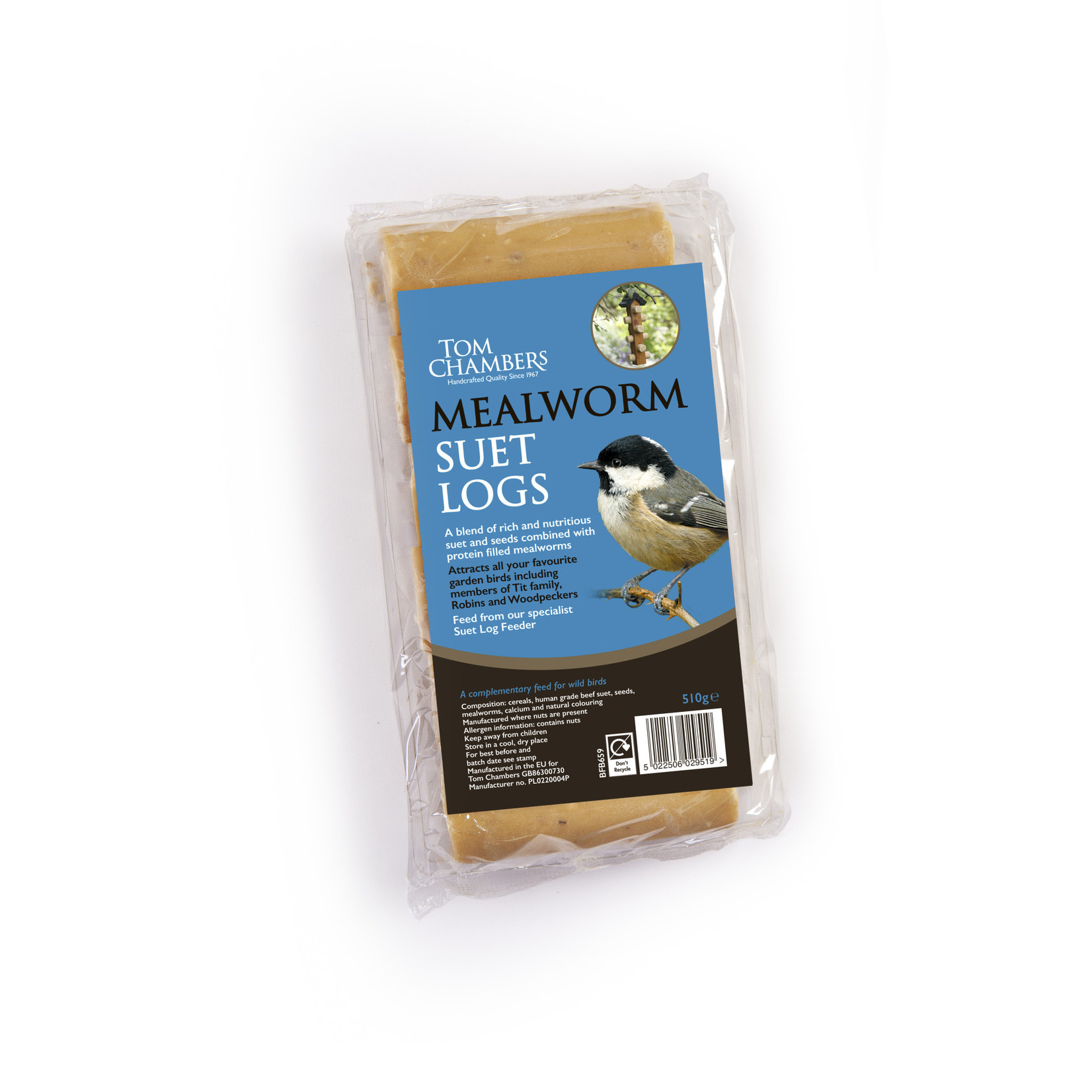 Tom Chambers Mealworm Suet Logs Wild Bird Food