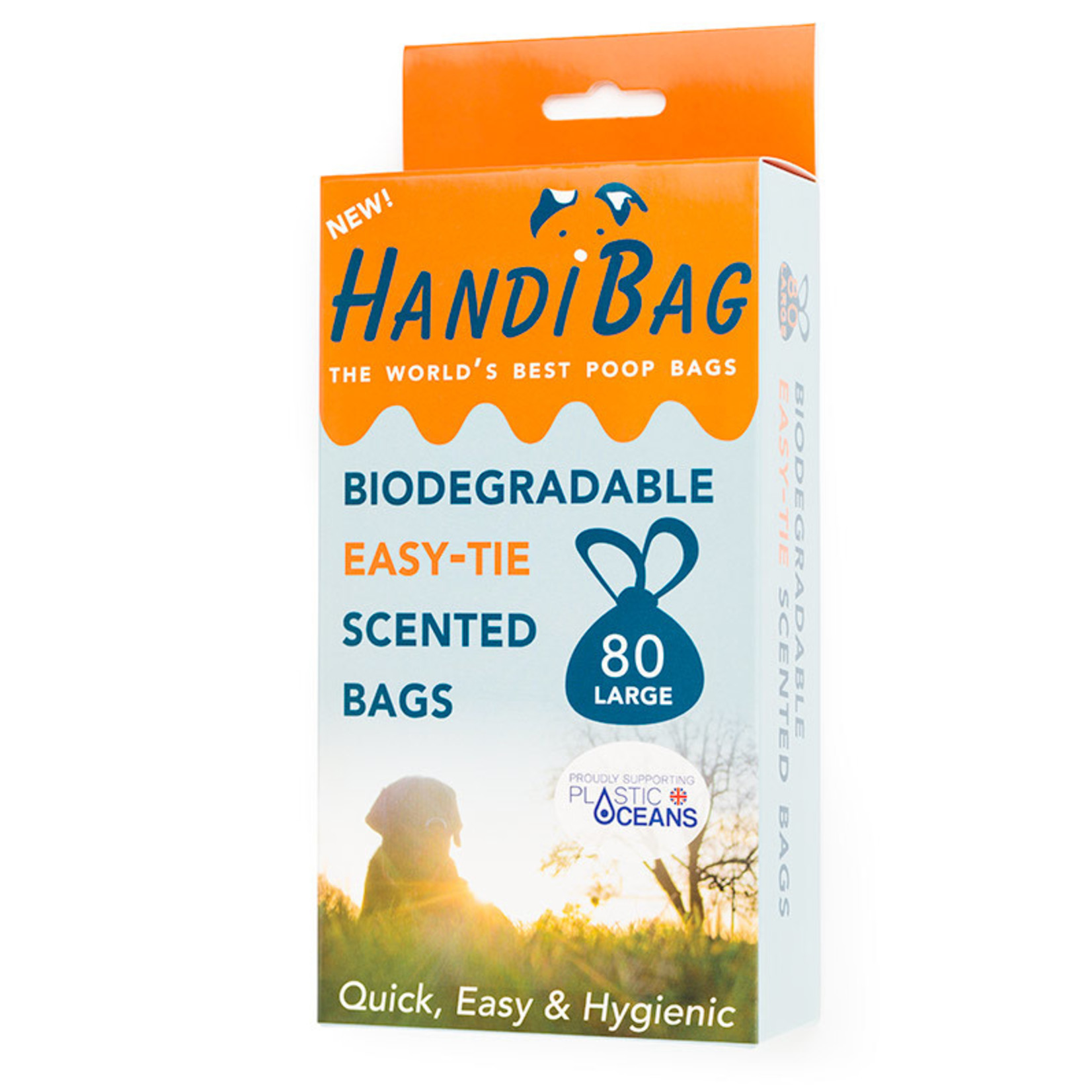 Handiscoop Biodegradable Poop Scoop Bags, 80 bags
