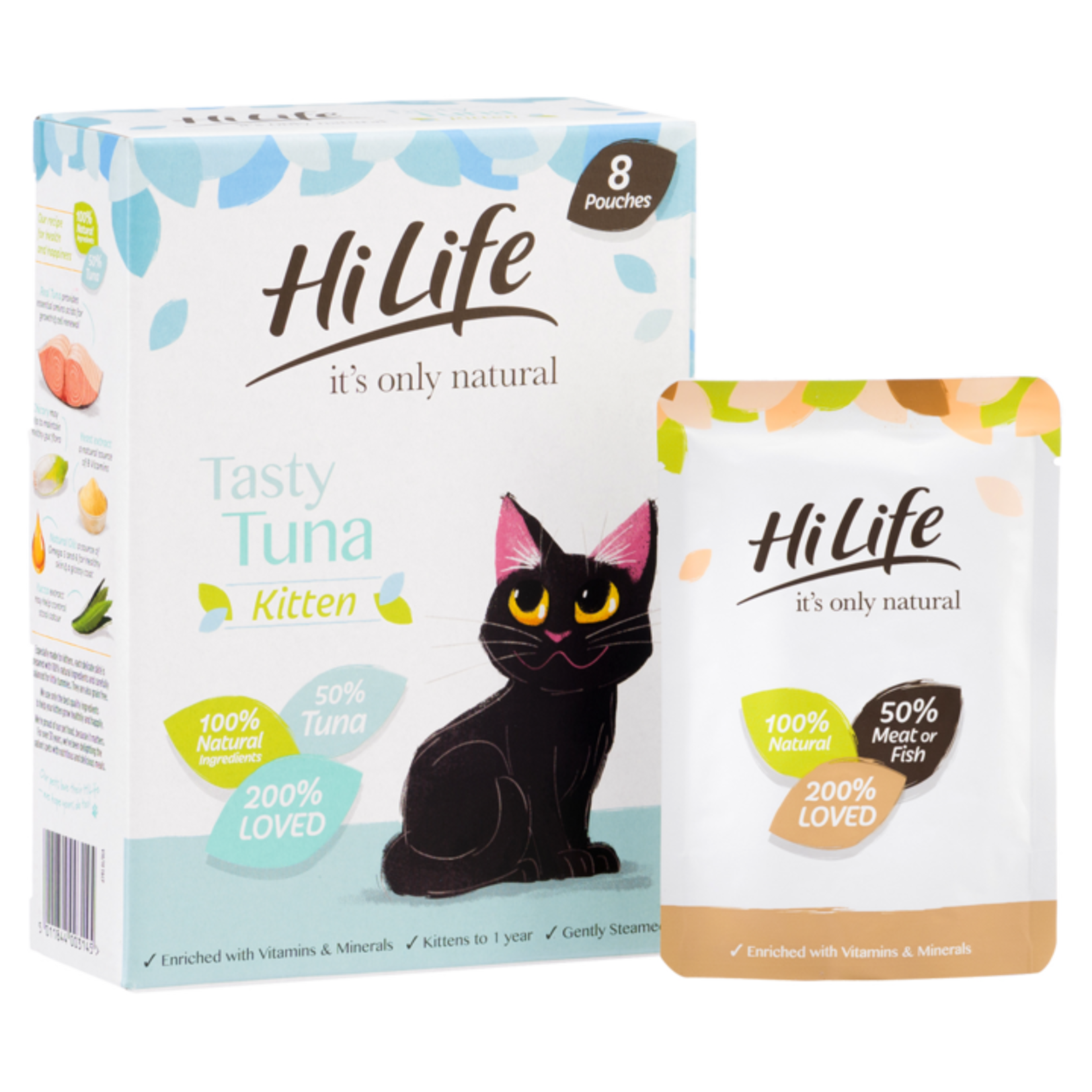 HiLife It's Only Natural Kitten Tasty Tuna in Jelly Wet Cat Food Pouches, 8 x 70g