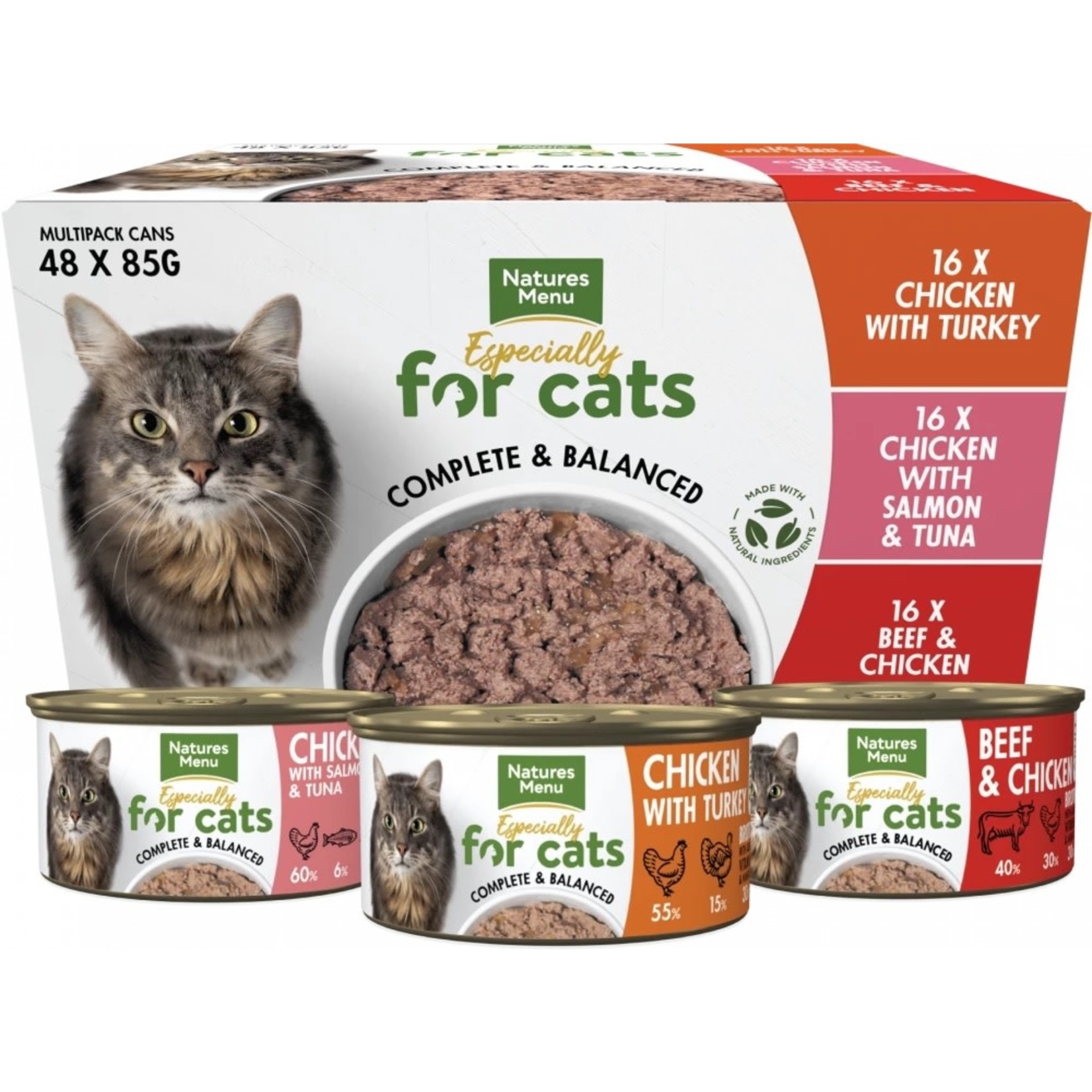 natures menu Especially for Cats Adult Wet Food Can Multipack, 85g x 48