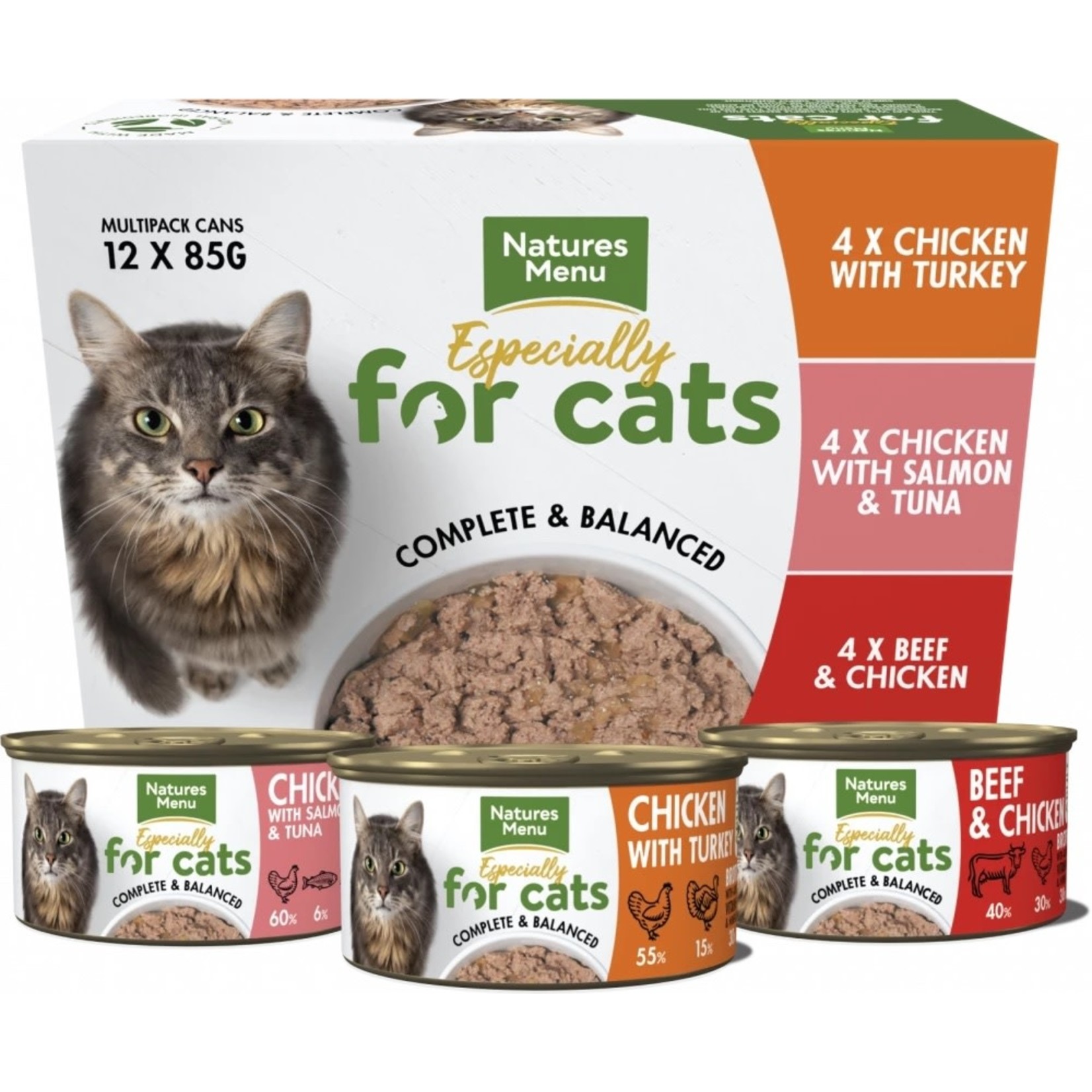 natures menu Especially for Cats Adult Wet Food Can Multipack, 85g x 12