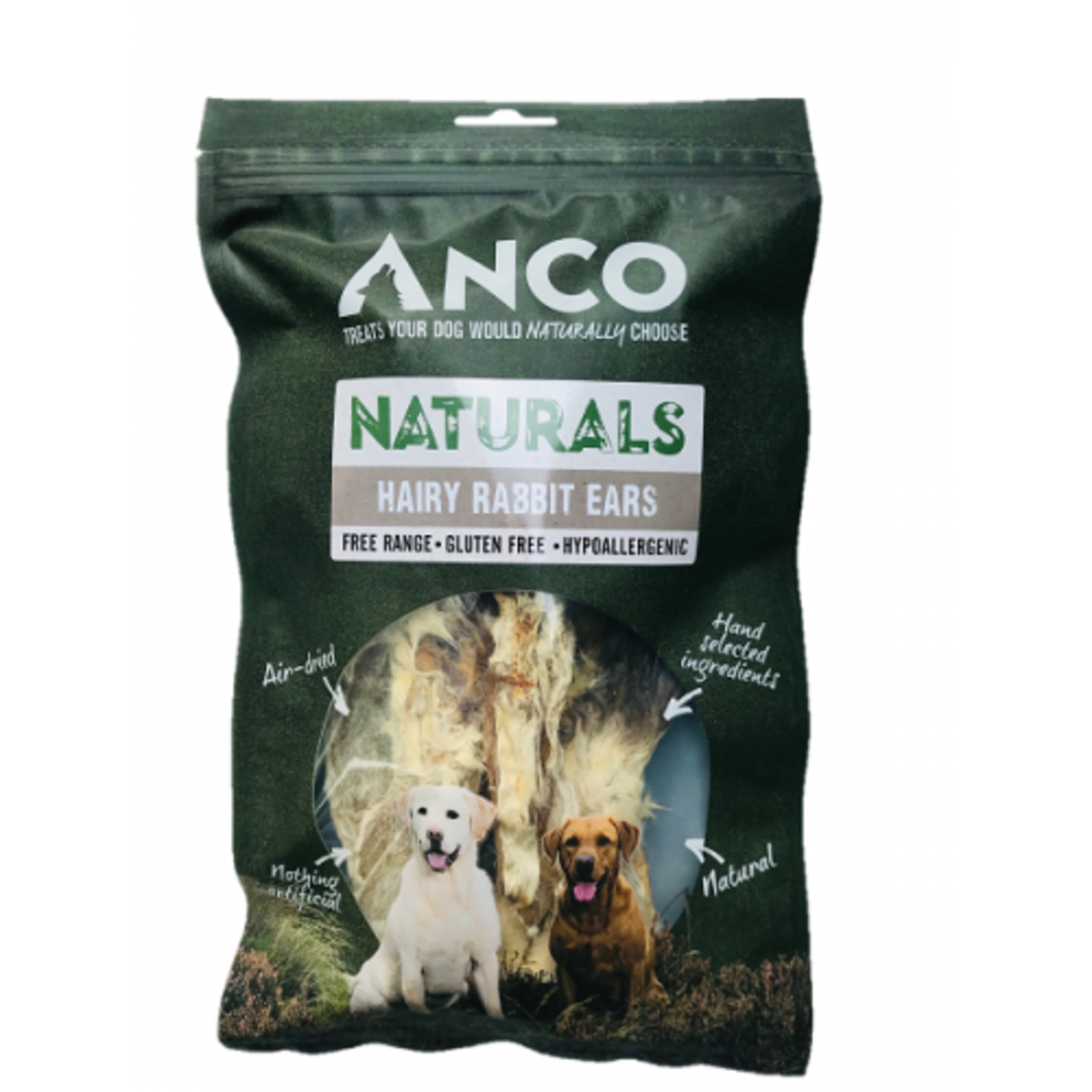 Anco Naturally Better Hairy Wild Rabbit Ears Dog Chew Treats, 100g