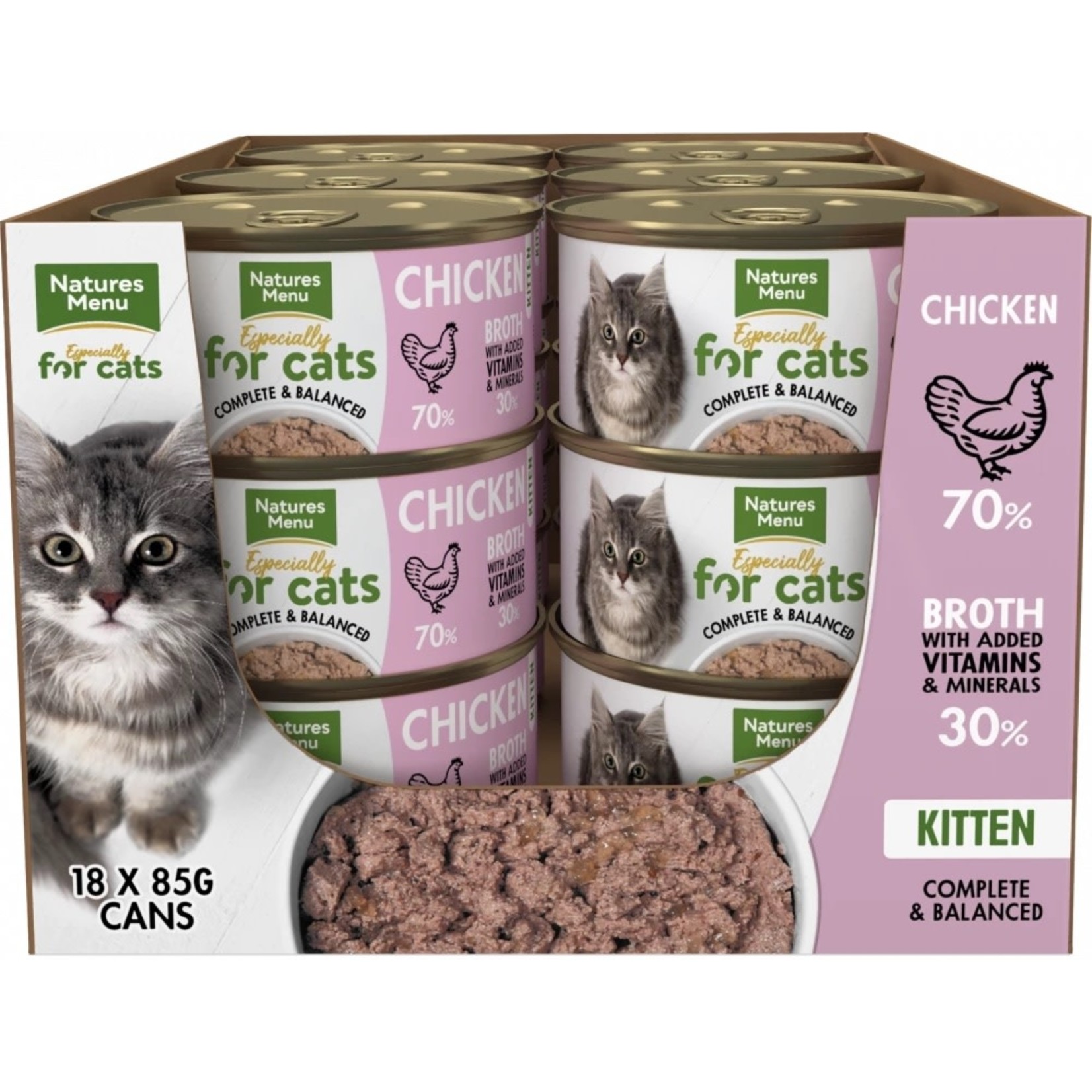 natures menu Especially for Cats Kitten Wet Food Can, Chicken, 18 x 85g