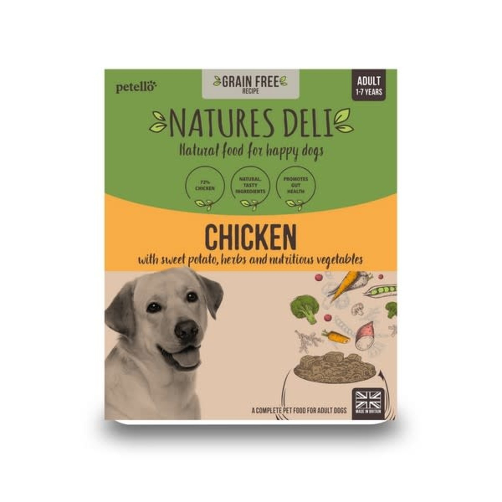petello Natures Deli Adult Grain Free Wet Dog Food Chicken, 395g