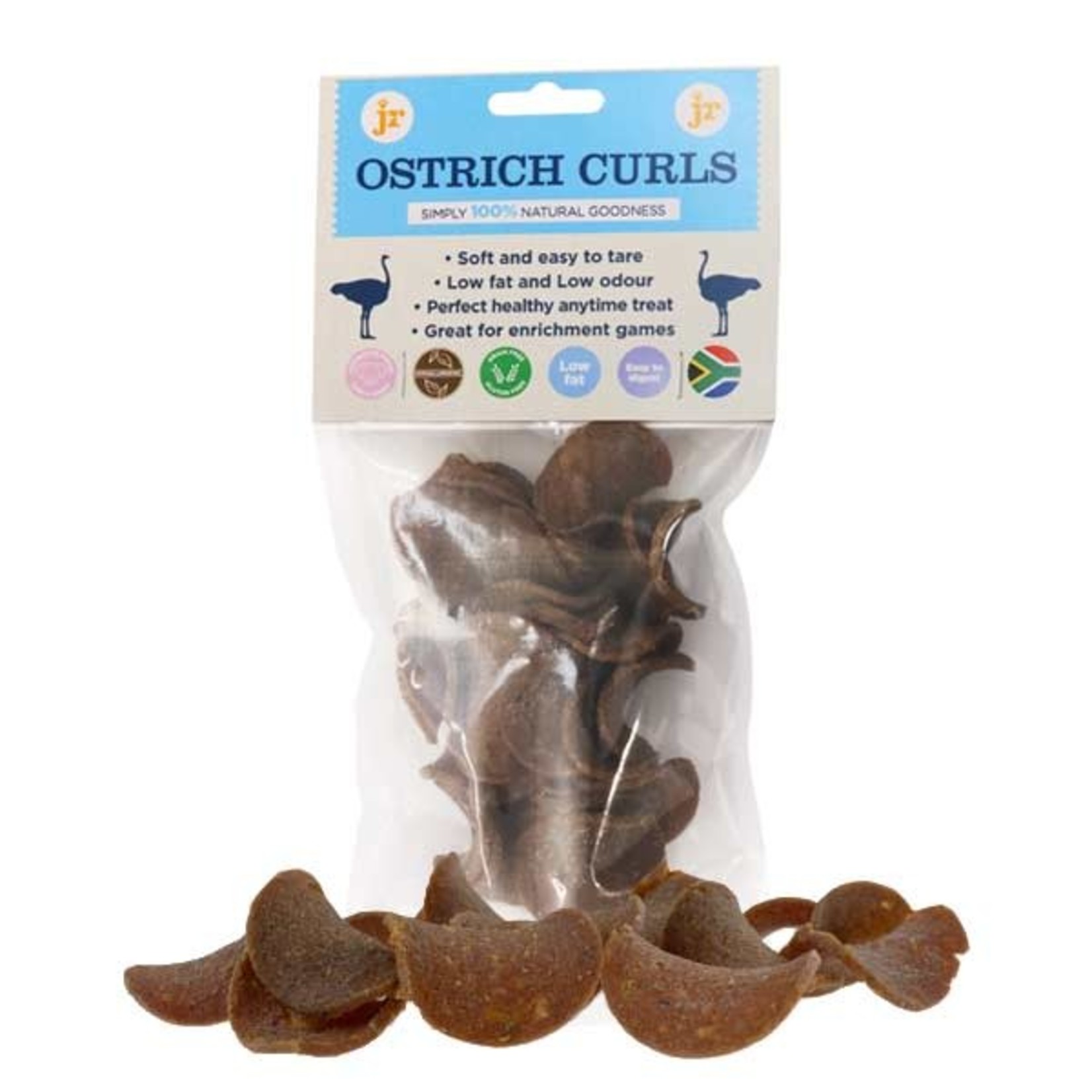 jr pet products Ostrich Curls Dog Treats, 80g