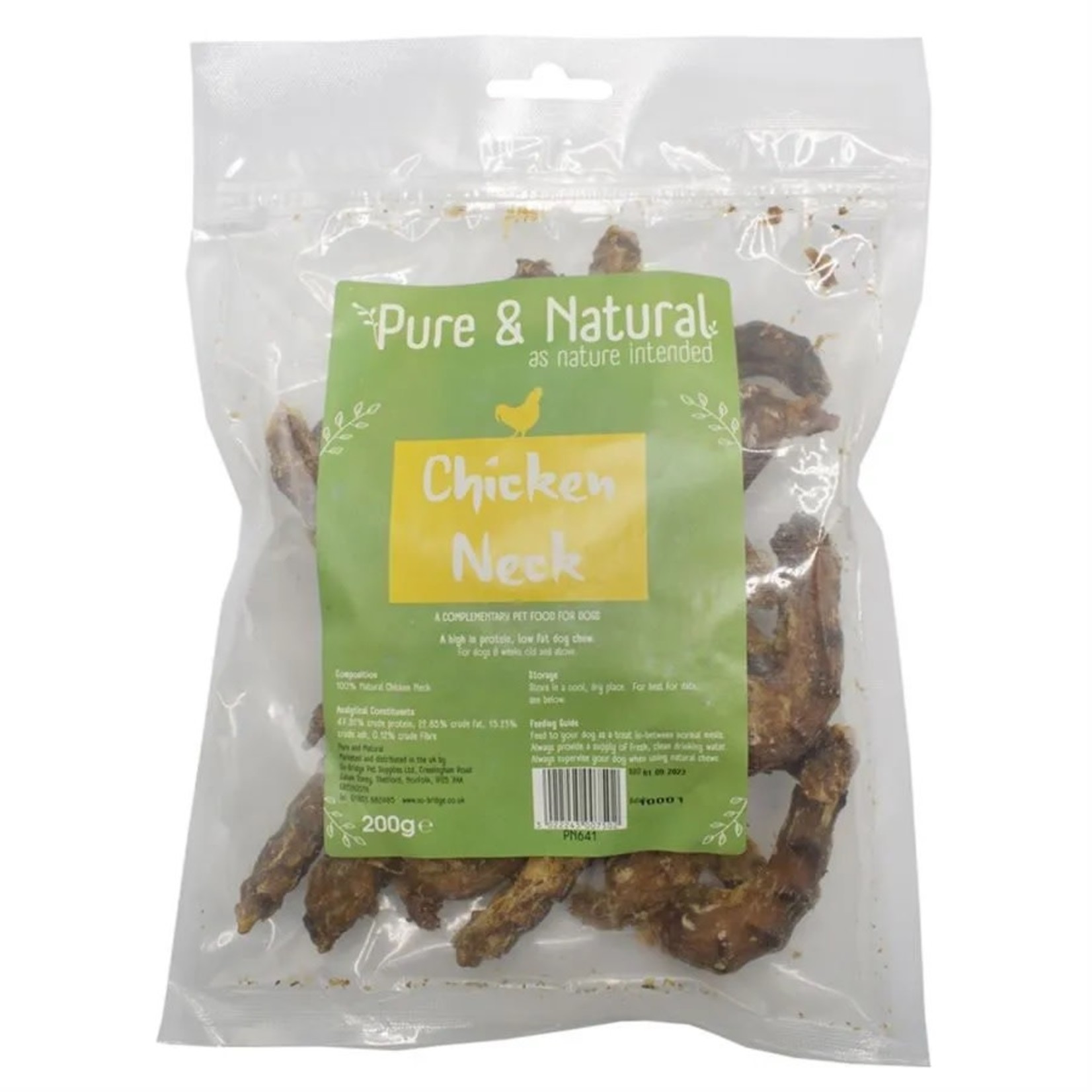 Pure & Natural Chicken Neck Dog Treats, 200g