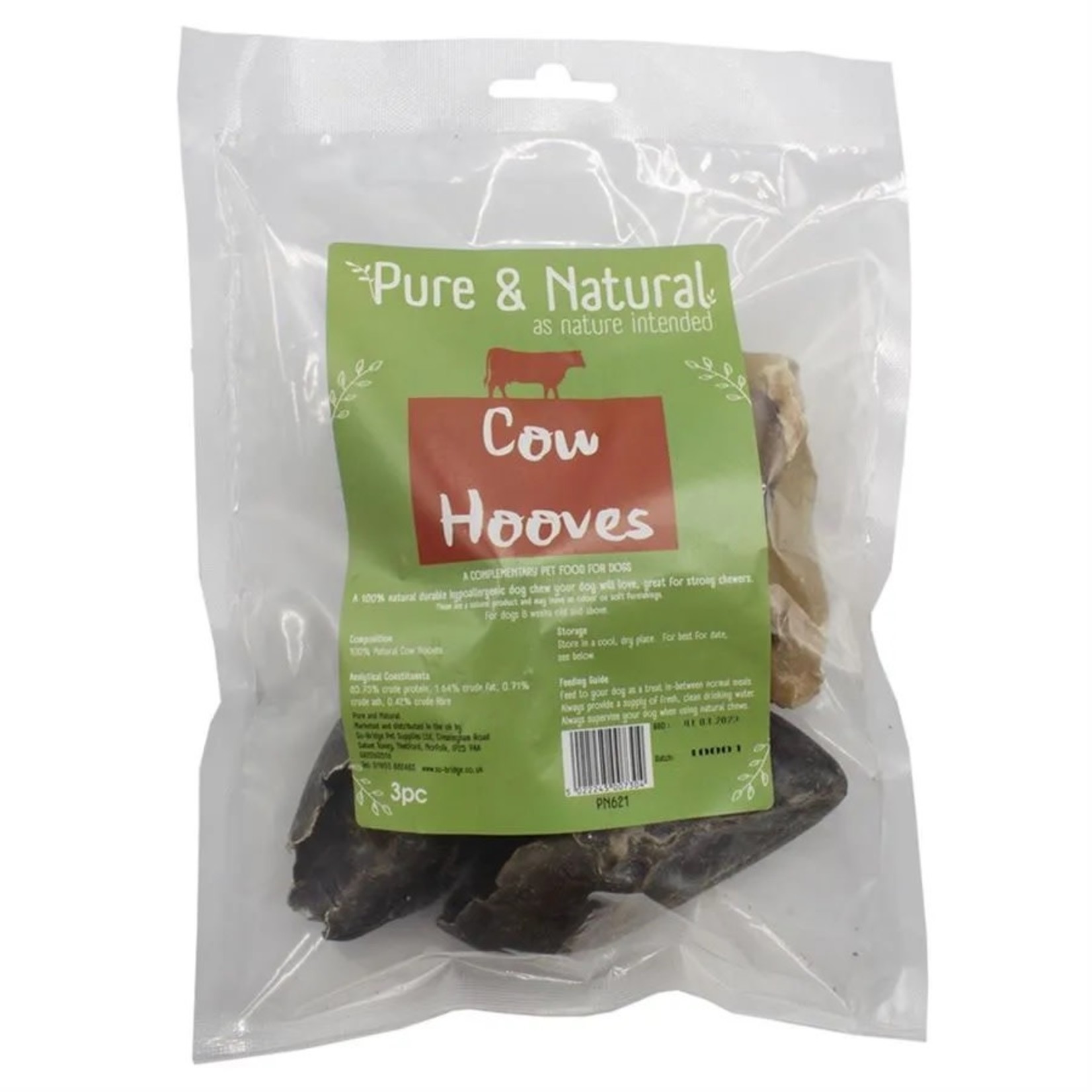 Pure & Natural Cow Hooves Dog Treats, 3 pack