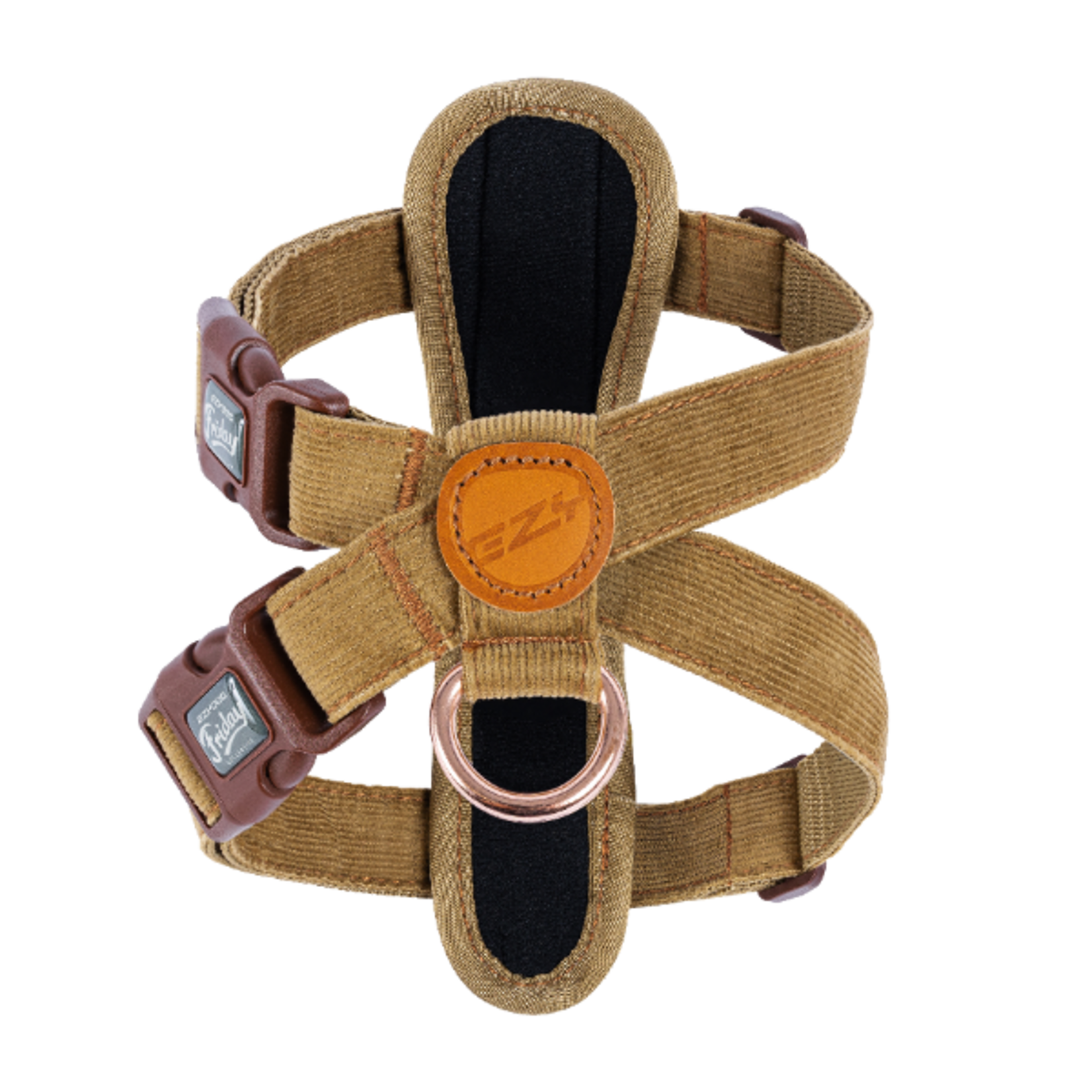 EzyDog Chest Plate Dog Harness with Seat Belt Loop, Corduroy