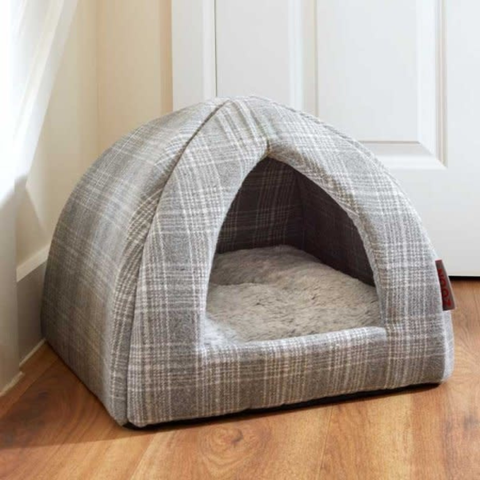 Zöon Grey Plaid Cat Igloo, 35 x 40 x 40 cm