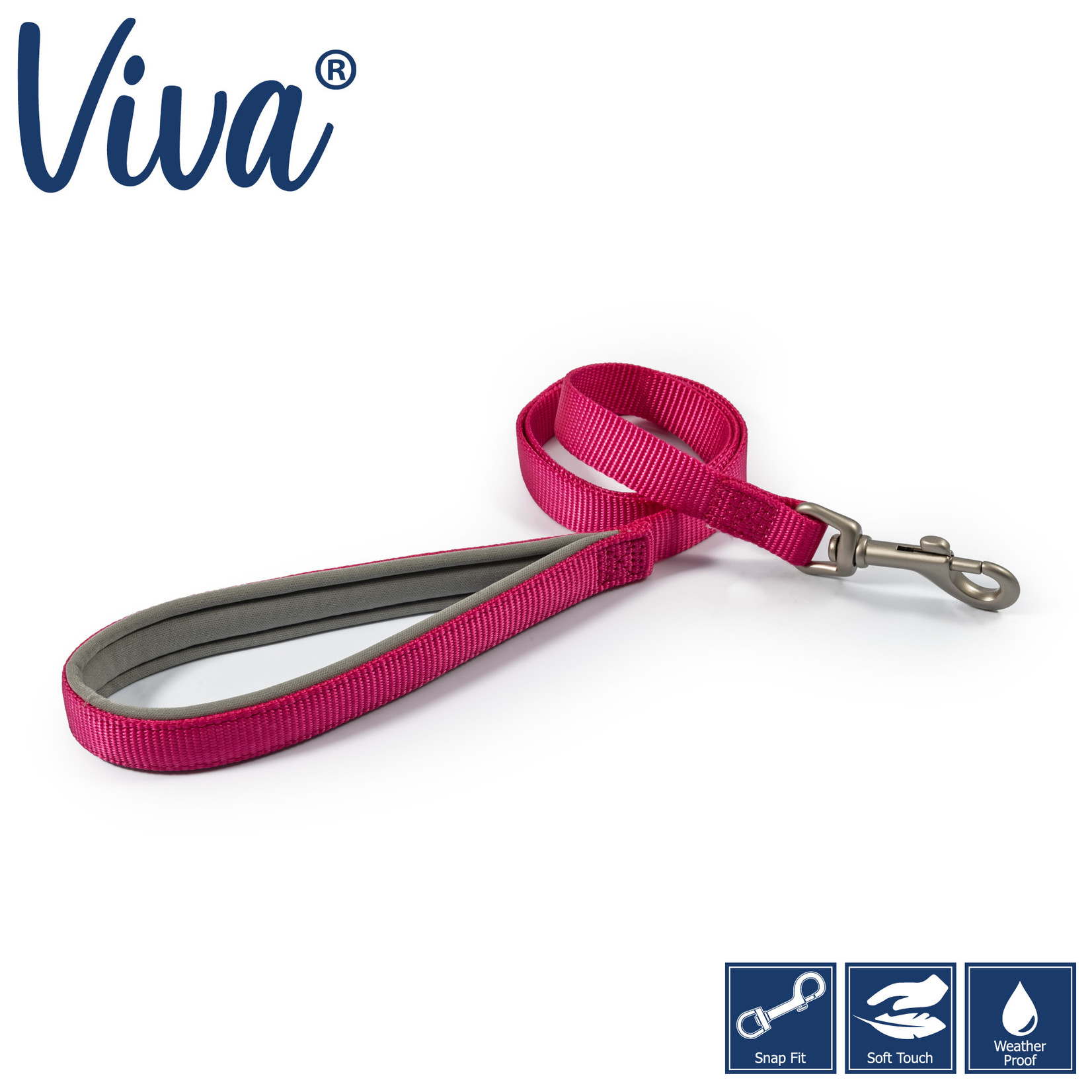 Ancol Viva Padded Neoprene Handle Poly-Weave Dog Lead, 100 x 1.9cm