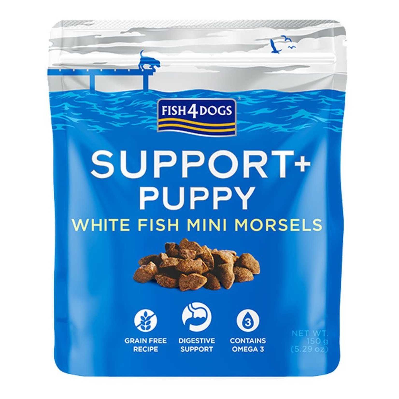 Fish4Dogs Support+ Puppy White Fish Morsels Digestion Dog Treats, 150g