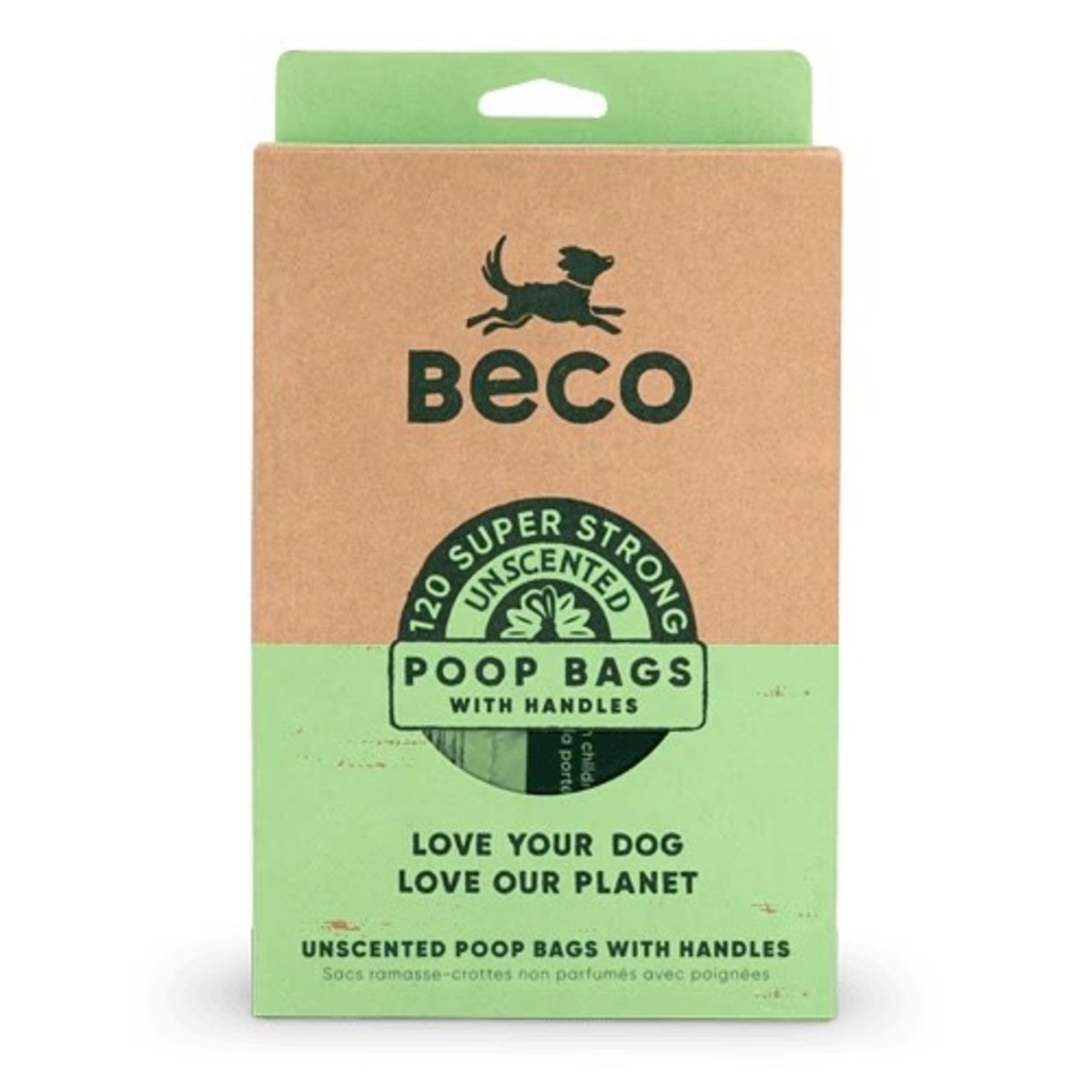 Beco Eco-Friendly Unscented Degradable Poop Bags with Handle, 120 bags