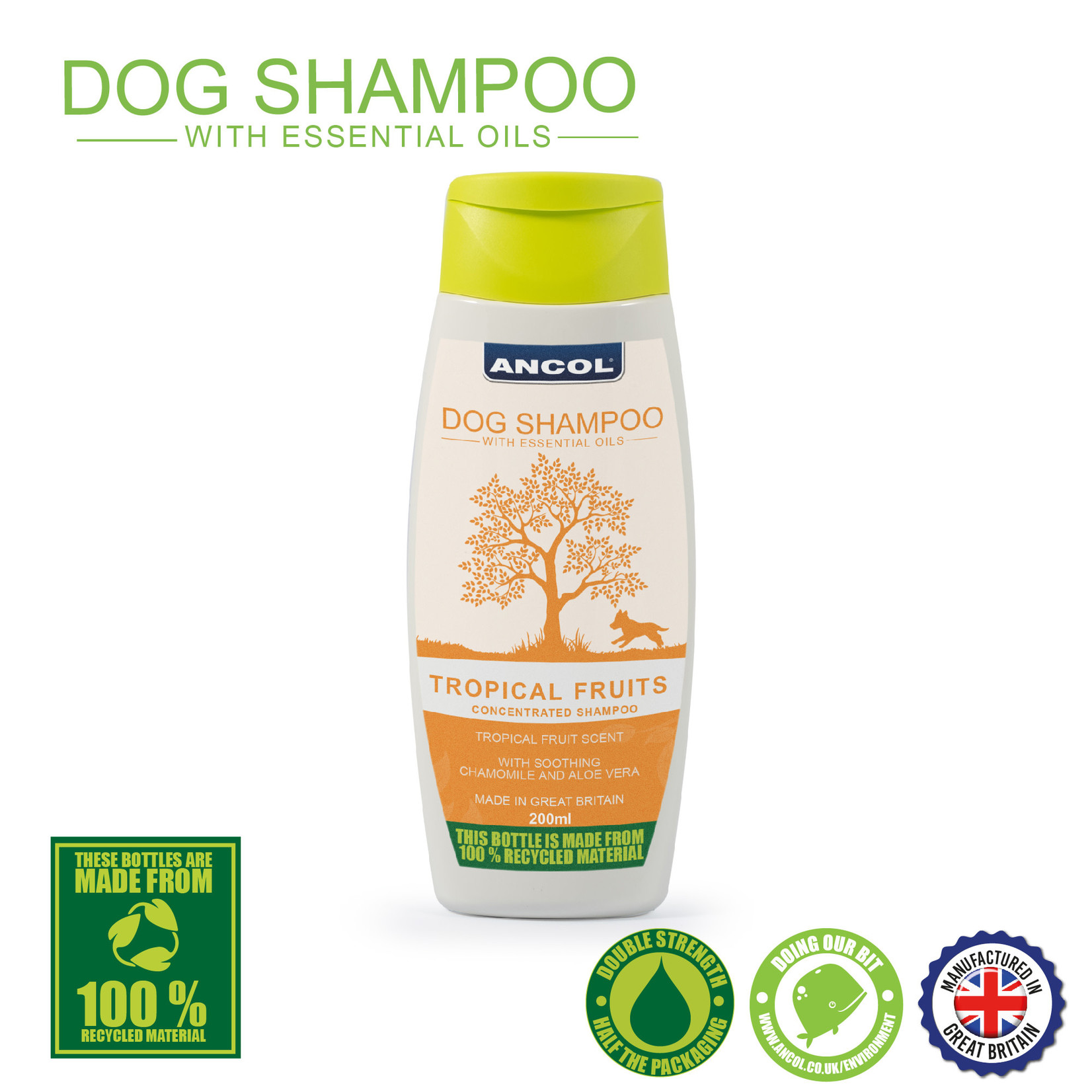 Ancol Tropical Fruits Shampoo For All Types Of Dog Coat, 200ml