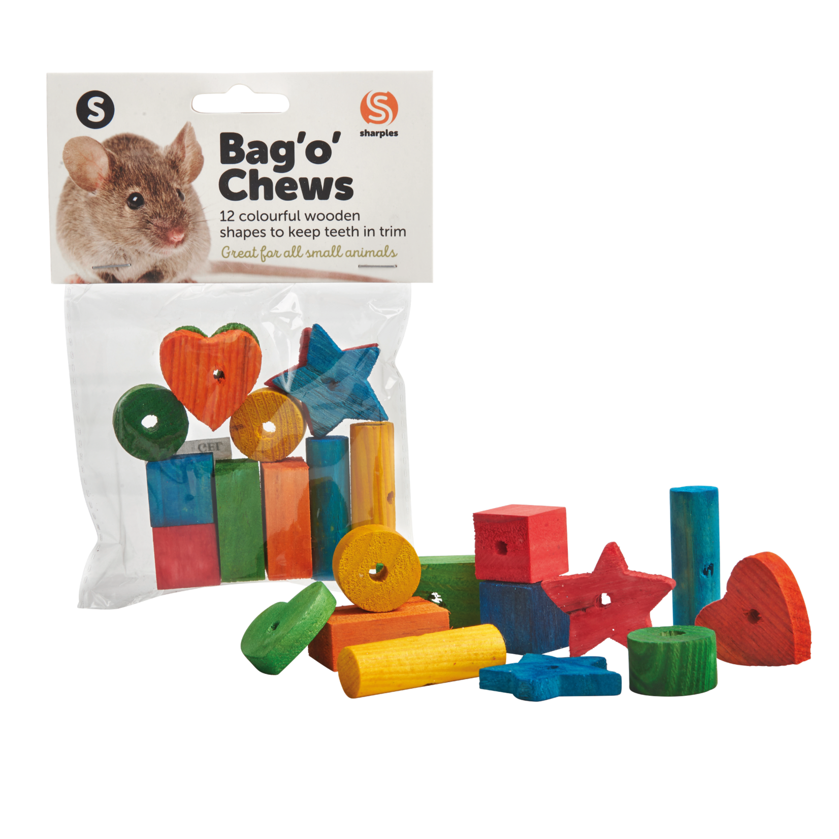 sharples Small 'n' Furry Bag 'o' Chews Small Animal Toys, 12 pack