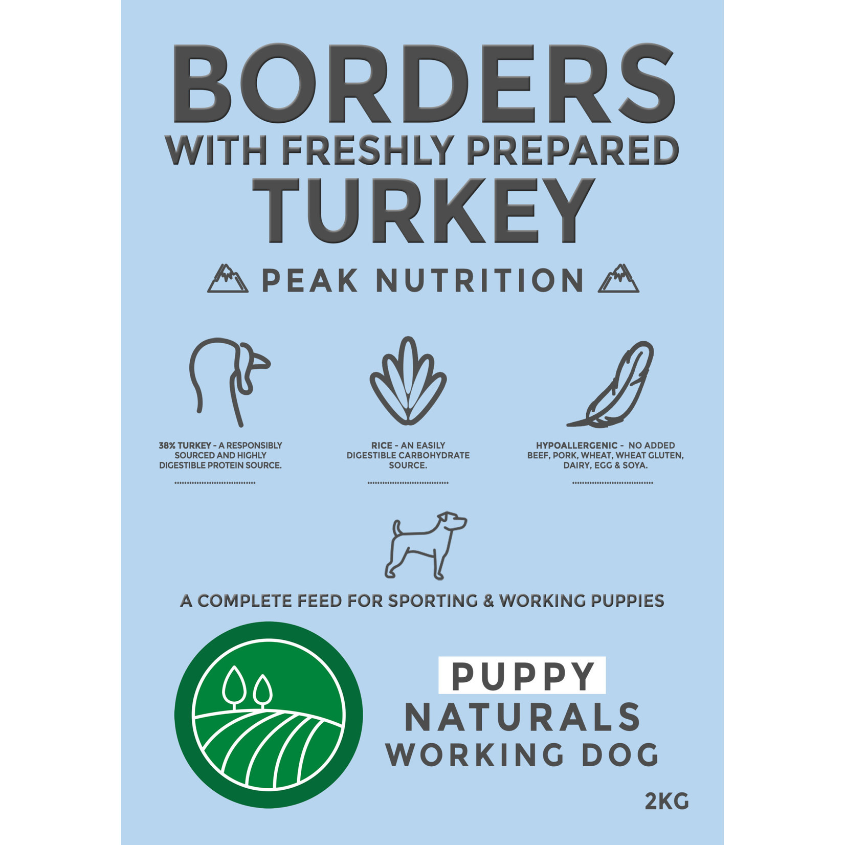 Borders Naturals Puppy Junior Dry Food with Turkey & Rice