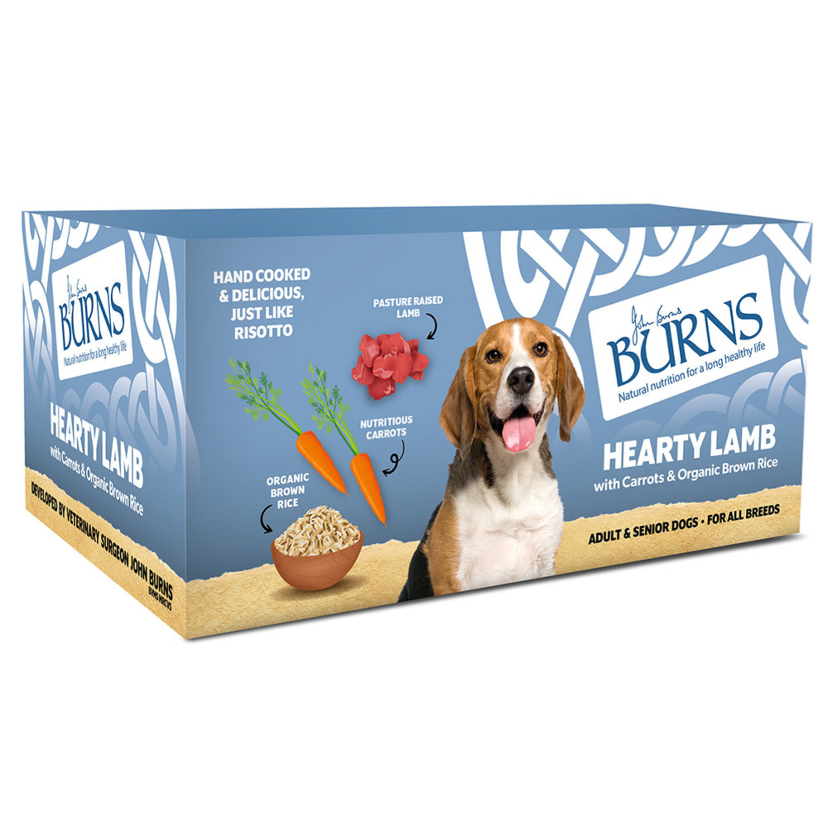 Burns Adult & Senior Wet Dog Food Hearty Lamb, Carrots & Organic Brown Rice, 12 x 150g