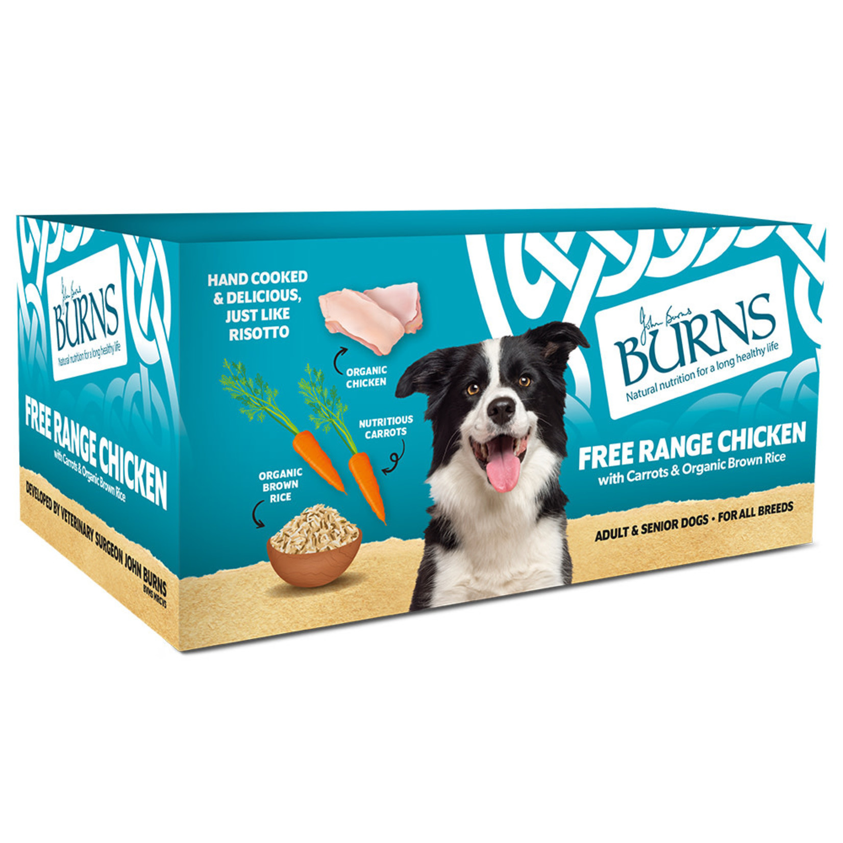 Burns Adult & Senior Wet Dog Food Free Range Chicken, Carrots & Organic Brown Rice, 12 x 150g