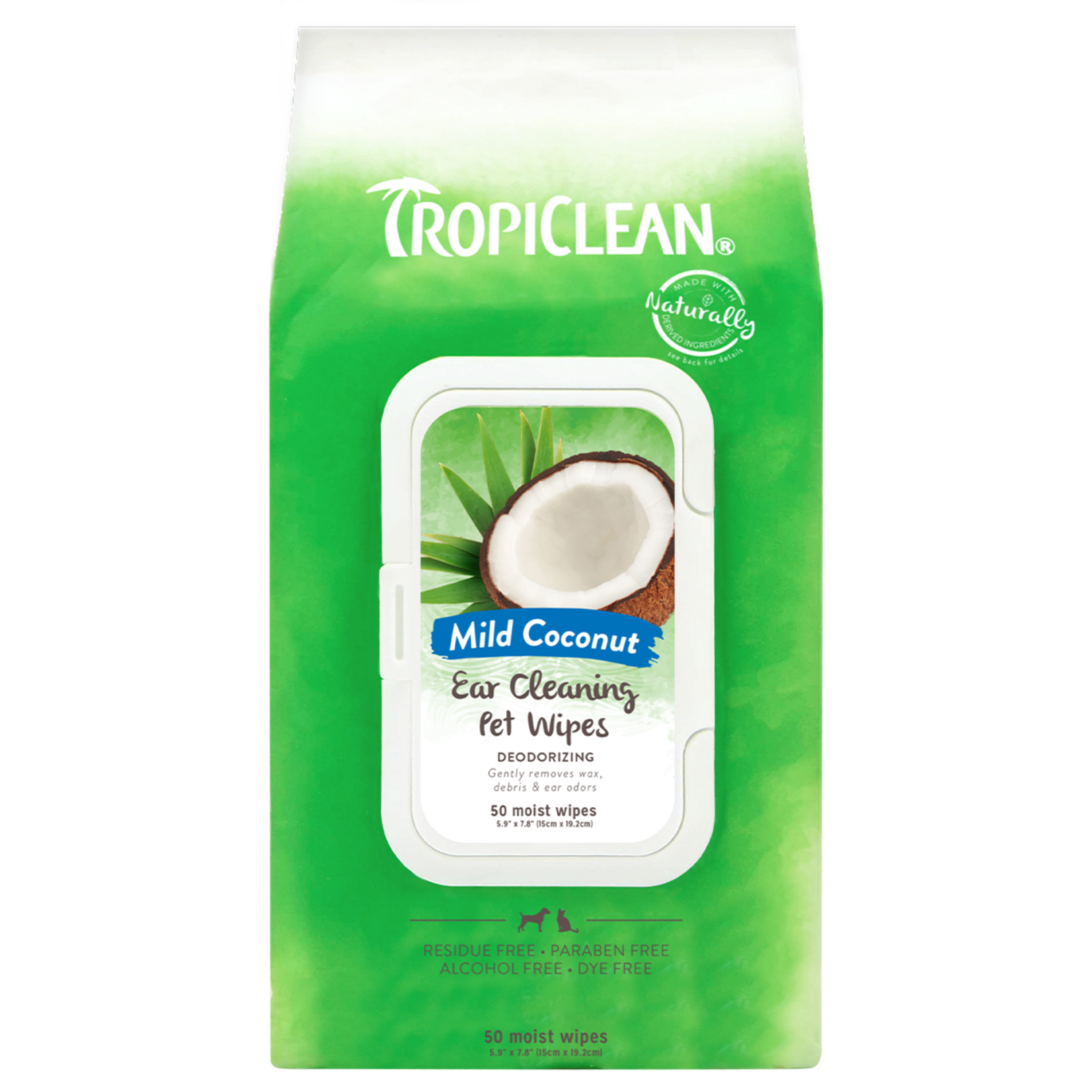 TropiClean Ear Cleaning Wipes, 50 wipes
