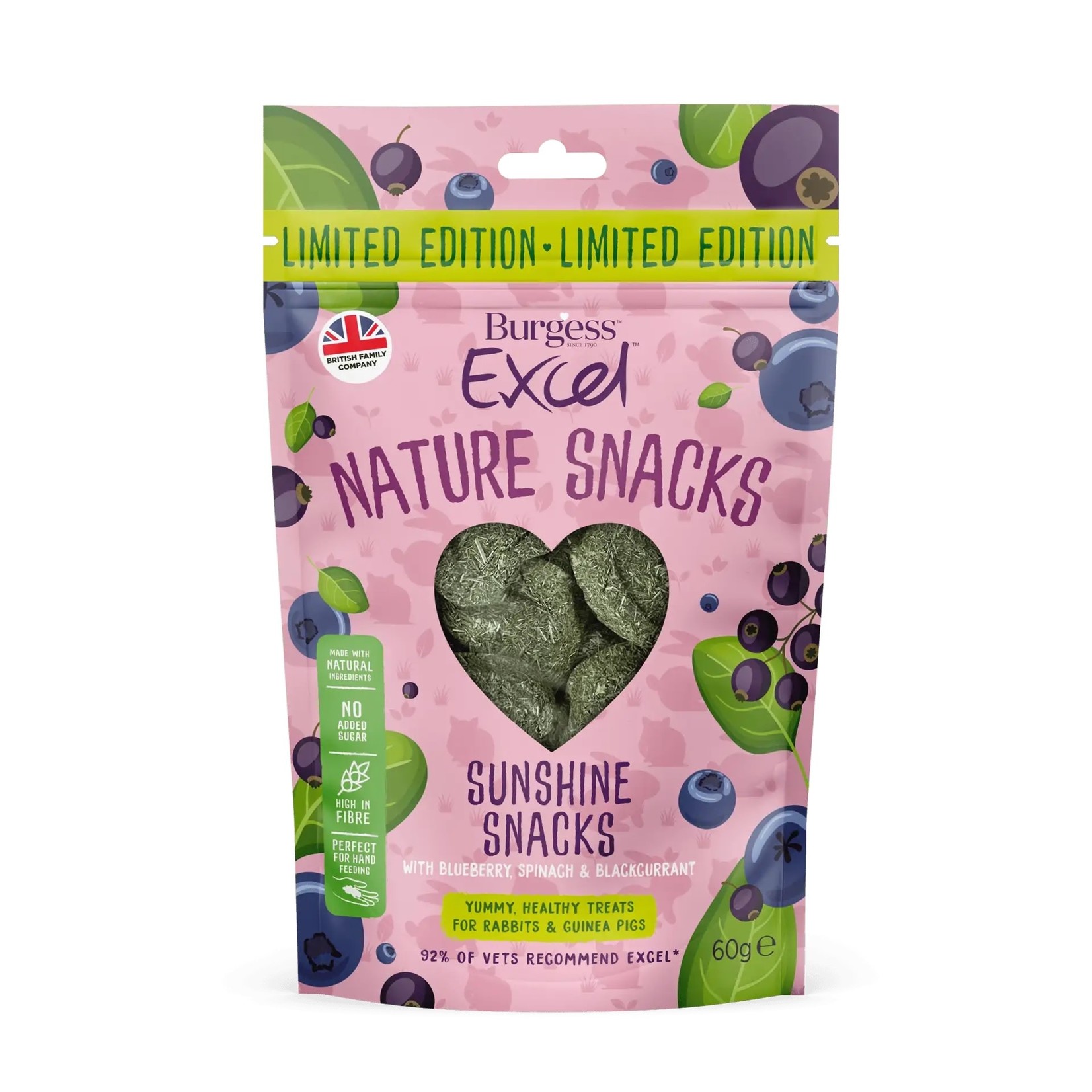 Burgess Excel Nature Snacks Limited Edition Rabbit & Guinea Pig Treats, 60g