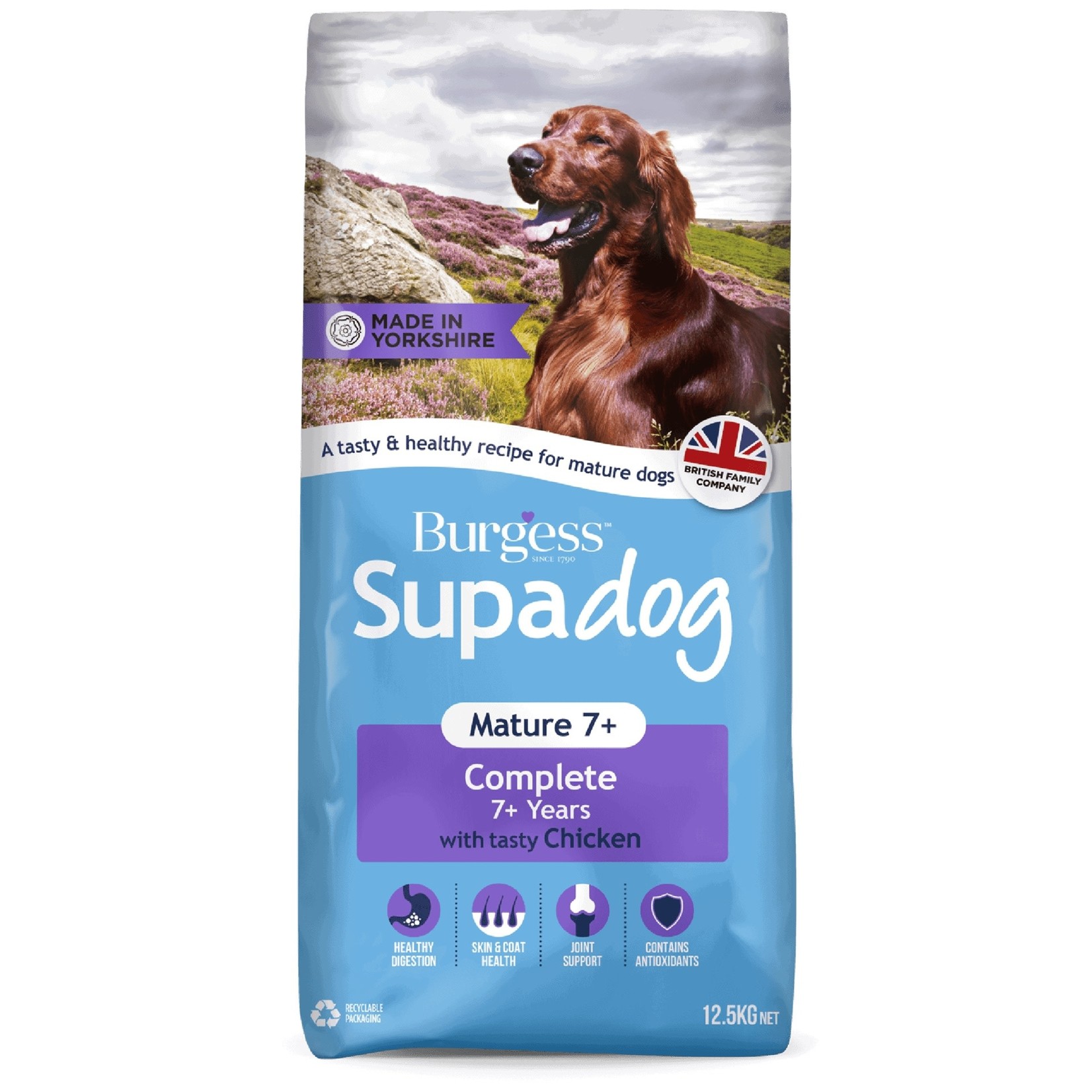 Burgess Mature Dog Dry Food, Chicken, 12.5kg