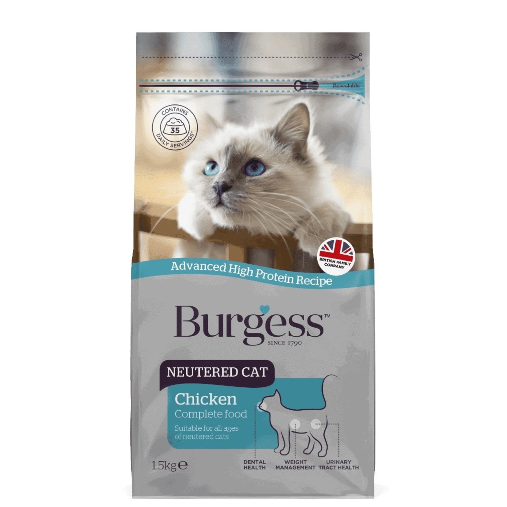 Burgess Neutered Cat Dry Food, Chicken