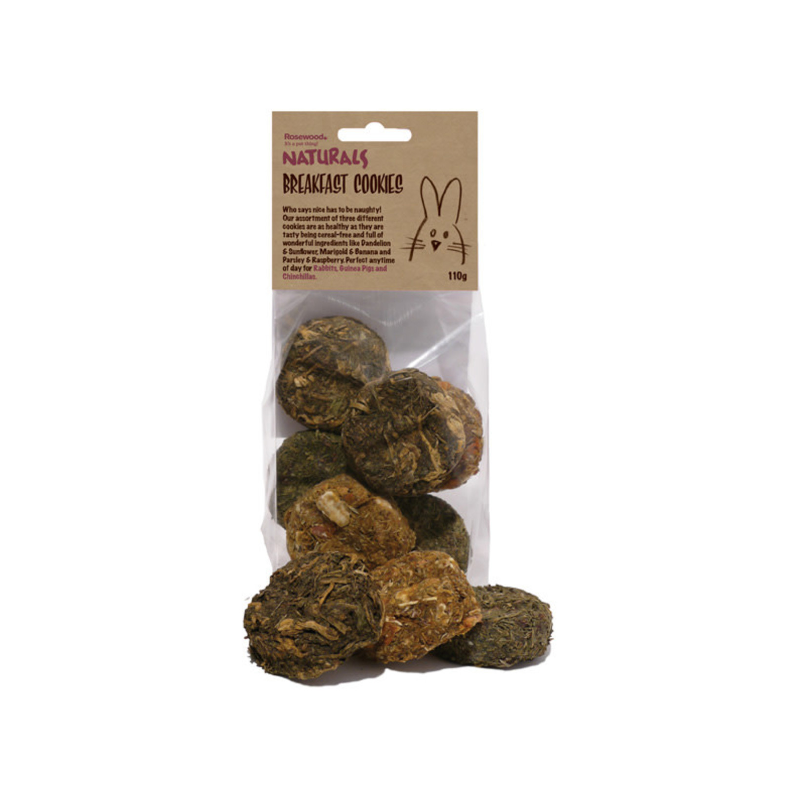 Rosewood Naturals Breakfast Cookies Grain Free Small Animal Treats, 6 pack 110g