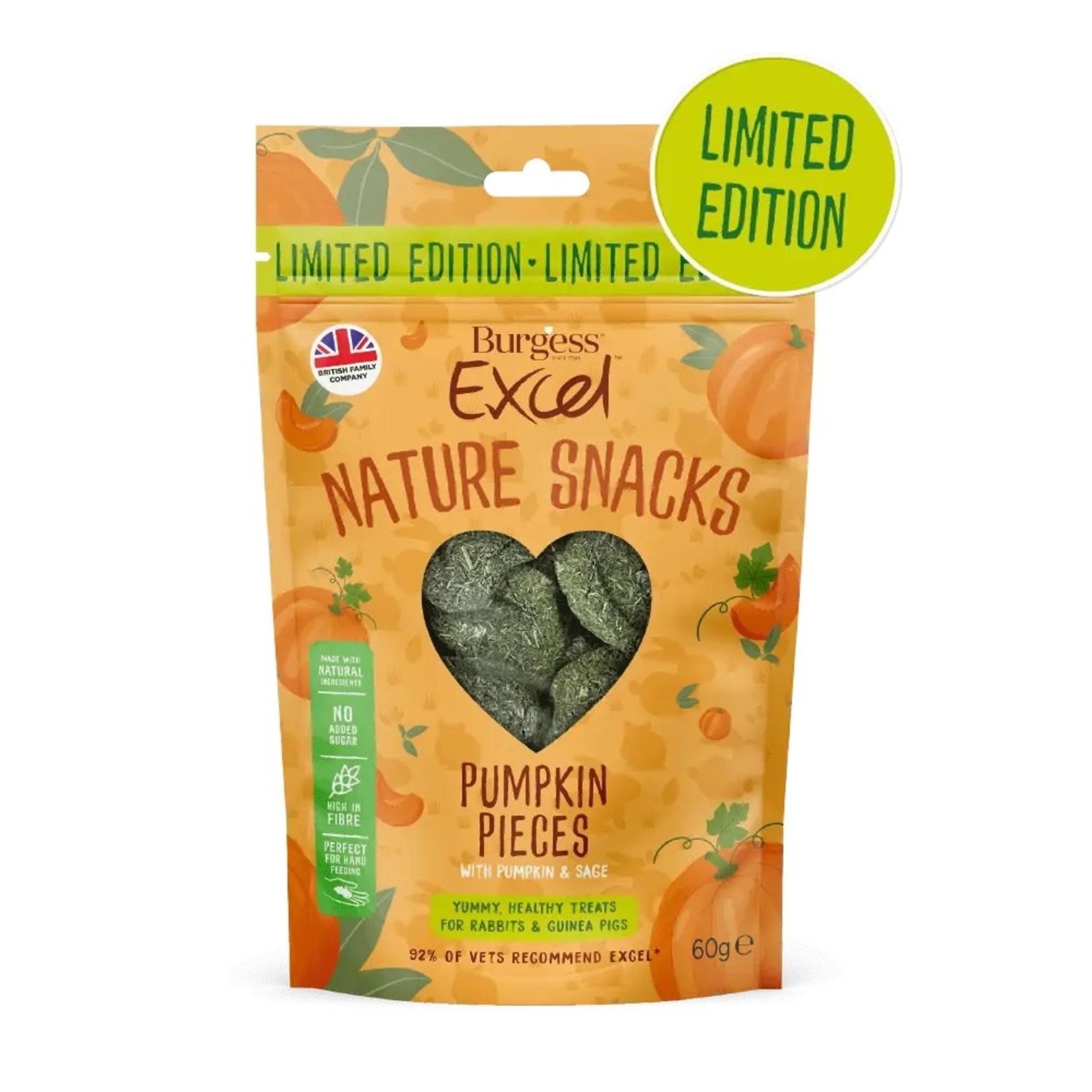 Burgess Excel Nature Snacks Limited Edition Rabbit & Guinea Pig Treats, 60g