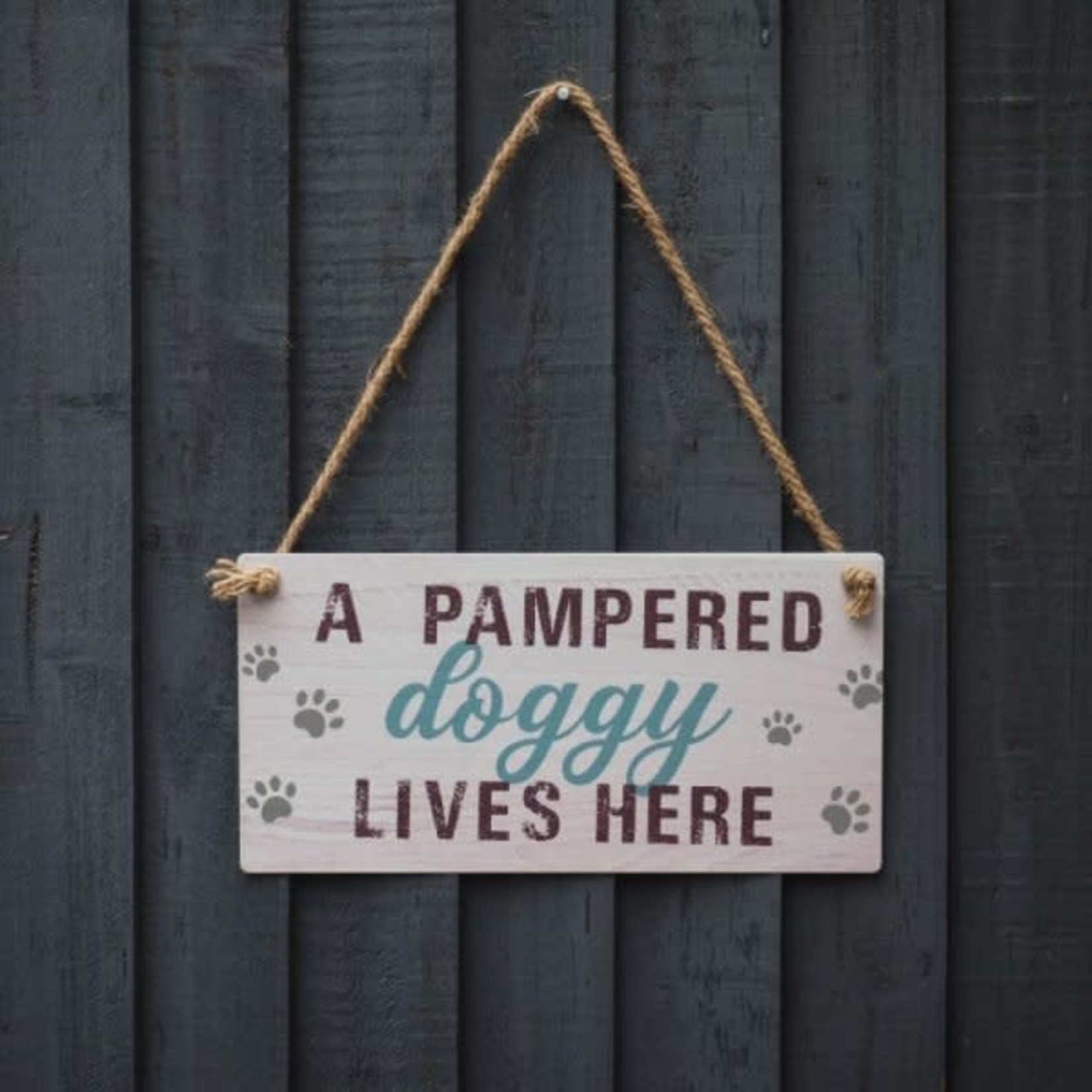 Zöon Pampered Doggy Lives Here Pet Sign, 30 x 15cm