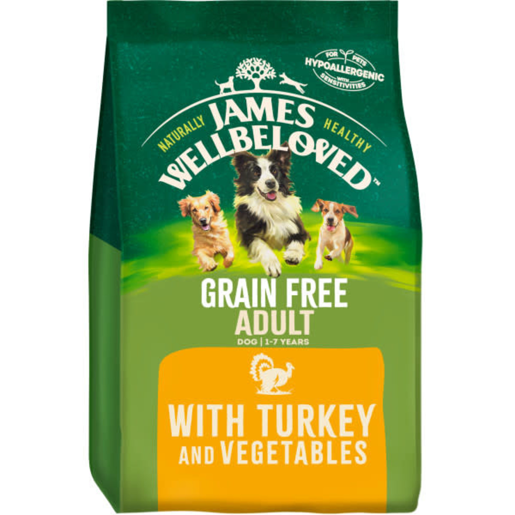 James Wellbeloved Grain Free Adult Dog Dry Food, Turkey & Vegetable