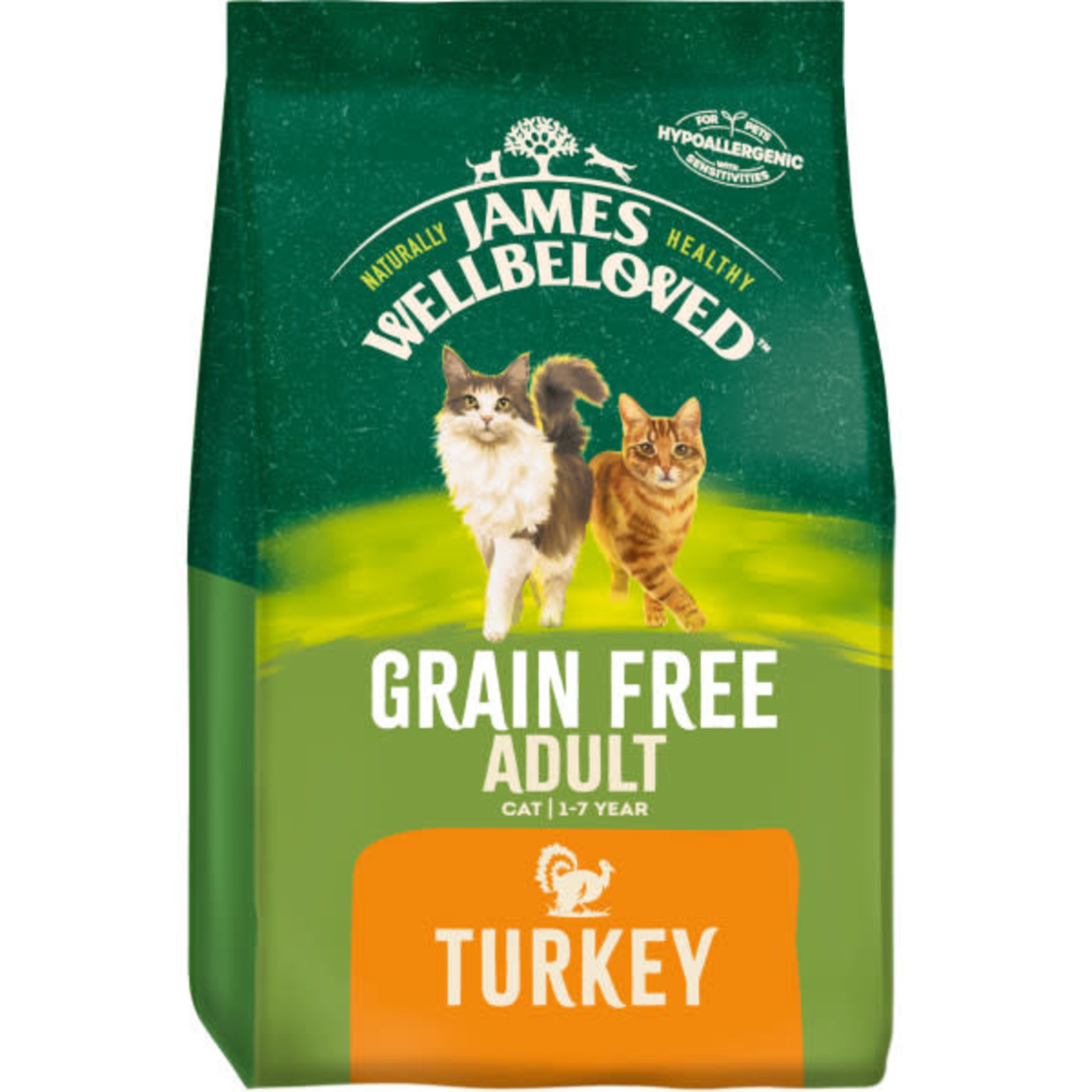 James Wellbeloved Grain Free Adult Cat Dry Food, Turkey & Vegetable