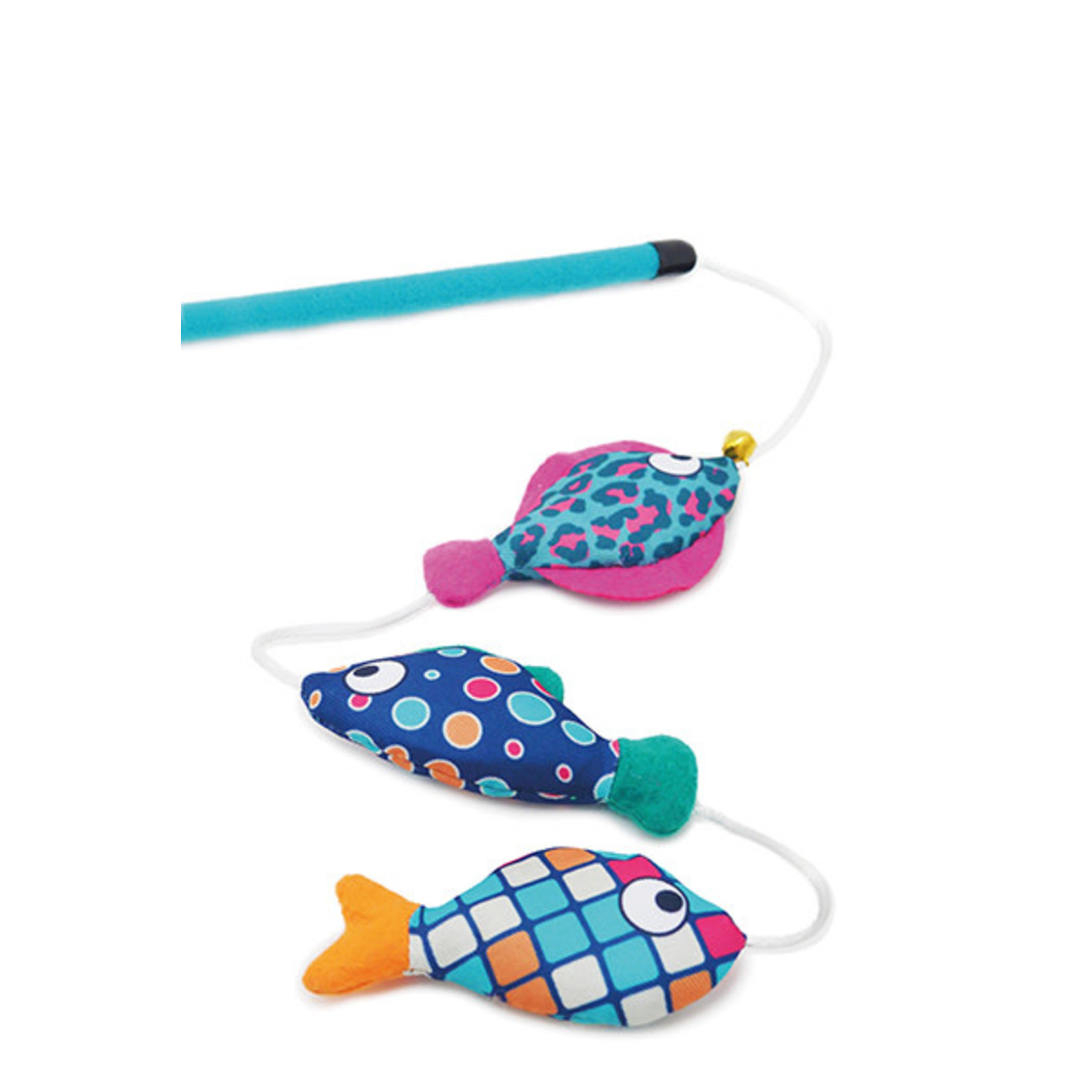 Rosewood Jolly Moggy Patchwork Fish Teaser Cat Toy