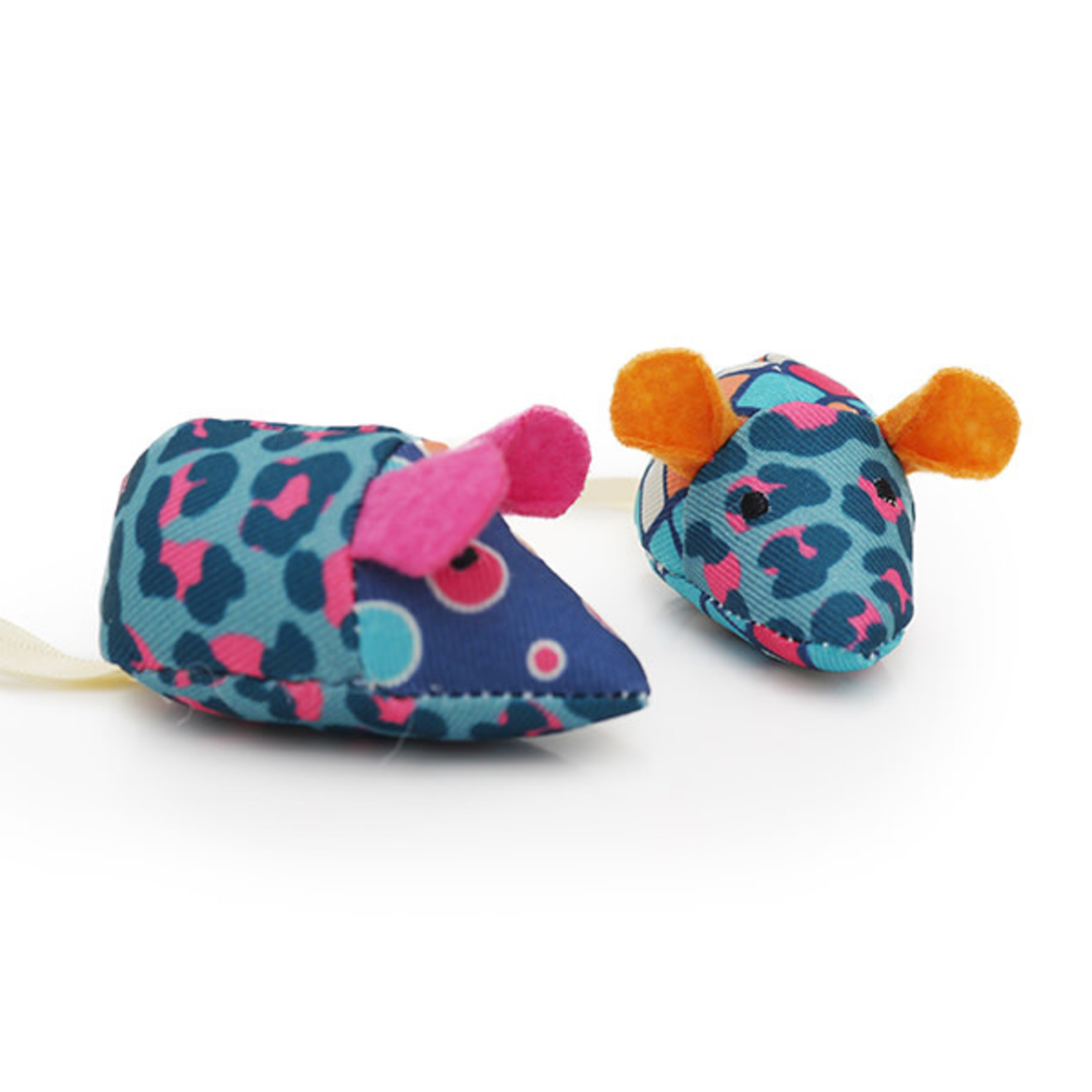 Rosewood Jolly Moggy Patchwork Mice Duo Cat Toys