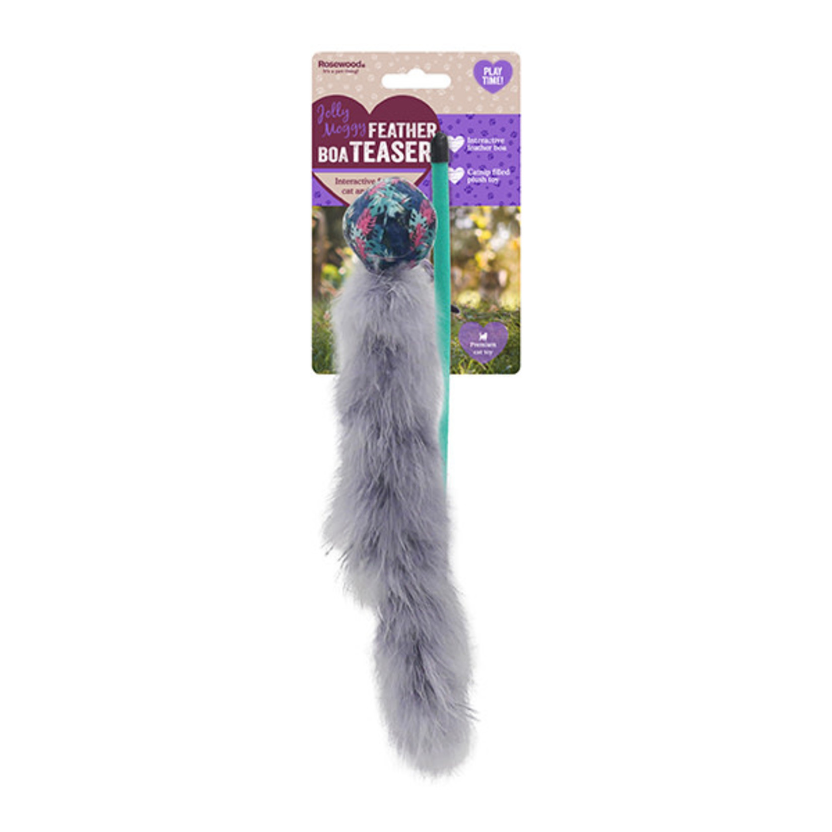 Rosewood Jolly Moggy Feather Boa Teaser Cat Toy