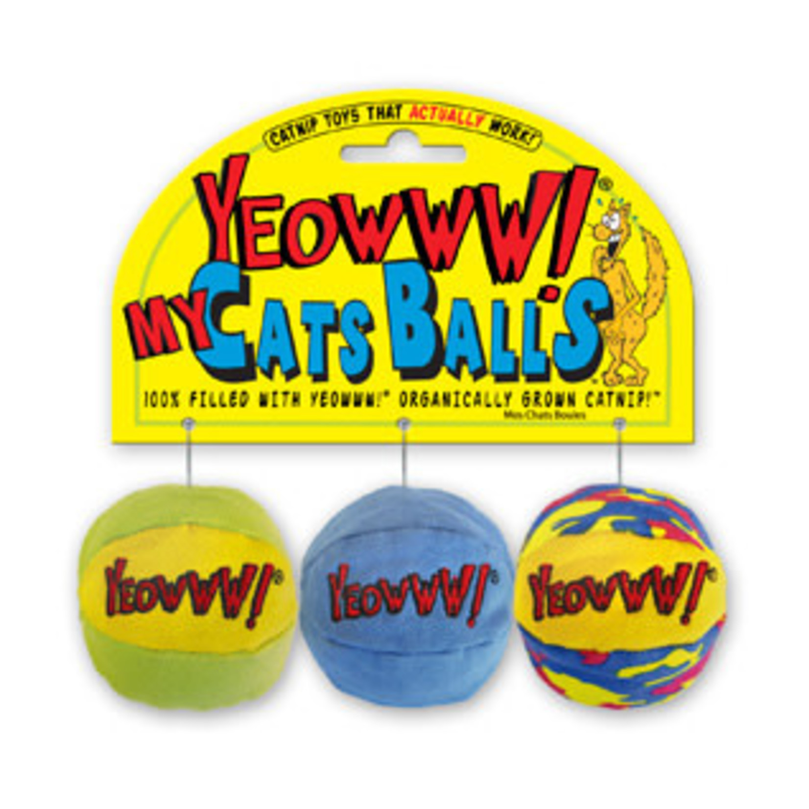Rosewood Yeowww! Catnip Cat Balls Cat Toy, 3 pack