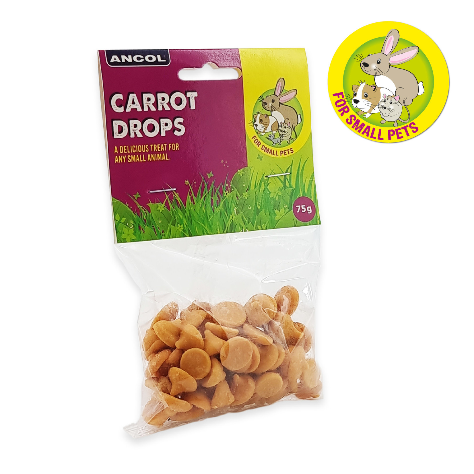 Ancol Carrot Drops Small Animal Treats, 75g