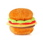 Play American Classic Burger Plush Squeaker Dog Toy