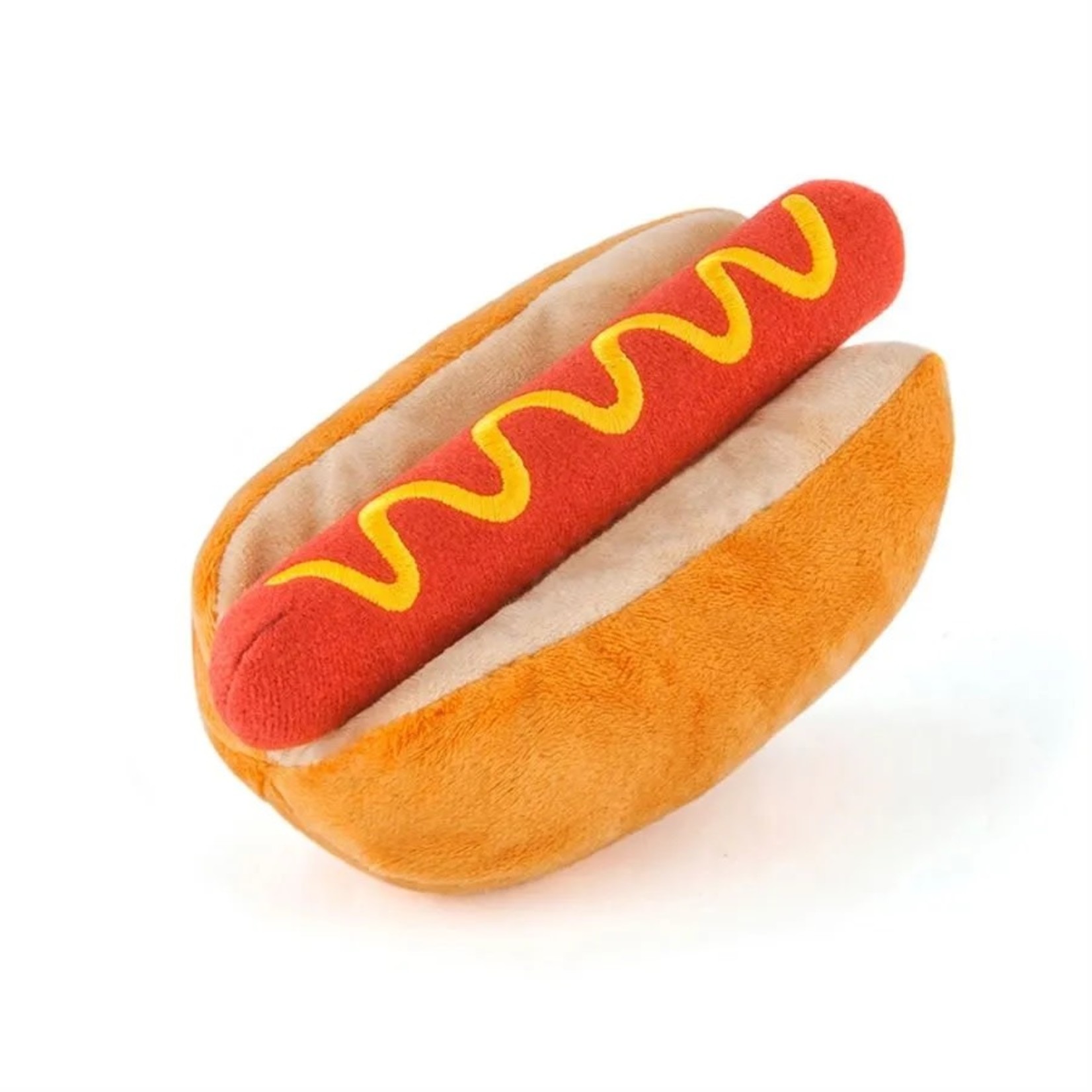 Play American Classic Hotdog Plush Squeaker Dog Toy