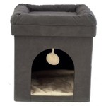 Snug & Cosy Grey Cat in a Box Cat Bed, 40 x 40 x 42cm