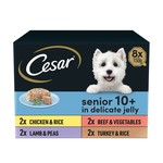 Cesar Senior 10+ Wet Dog Food in Delicate Jelly, 8 x 150g