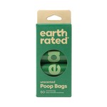 Earth Rated Compostable Bags Unscented, 60 bags on 4 Refill Rolls
