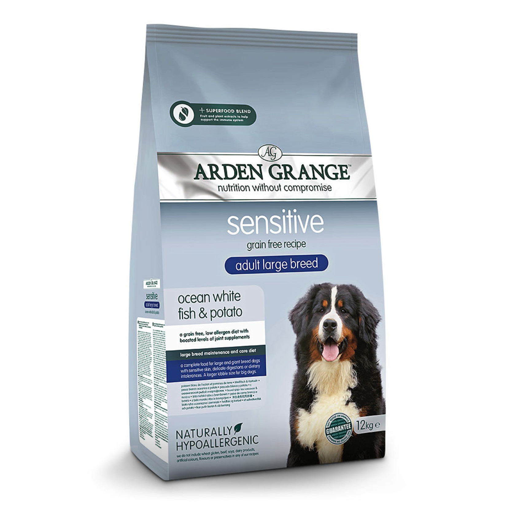 Arden Grange Sensitive Adult Large Breed Dog Dry Food, Ocean White Fish & Potato