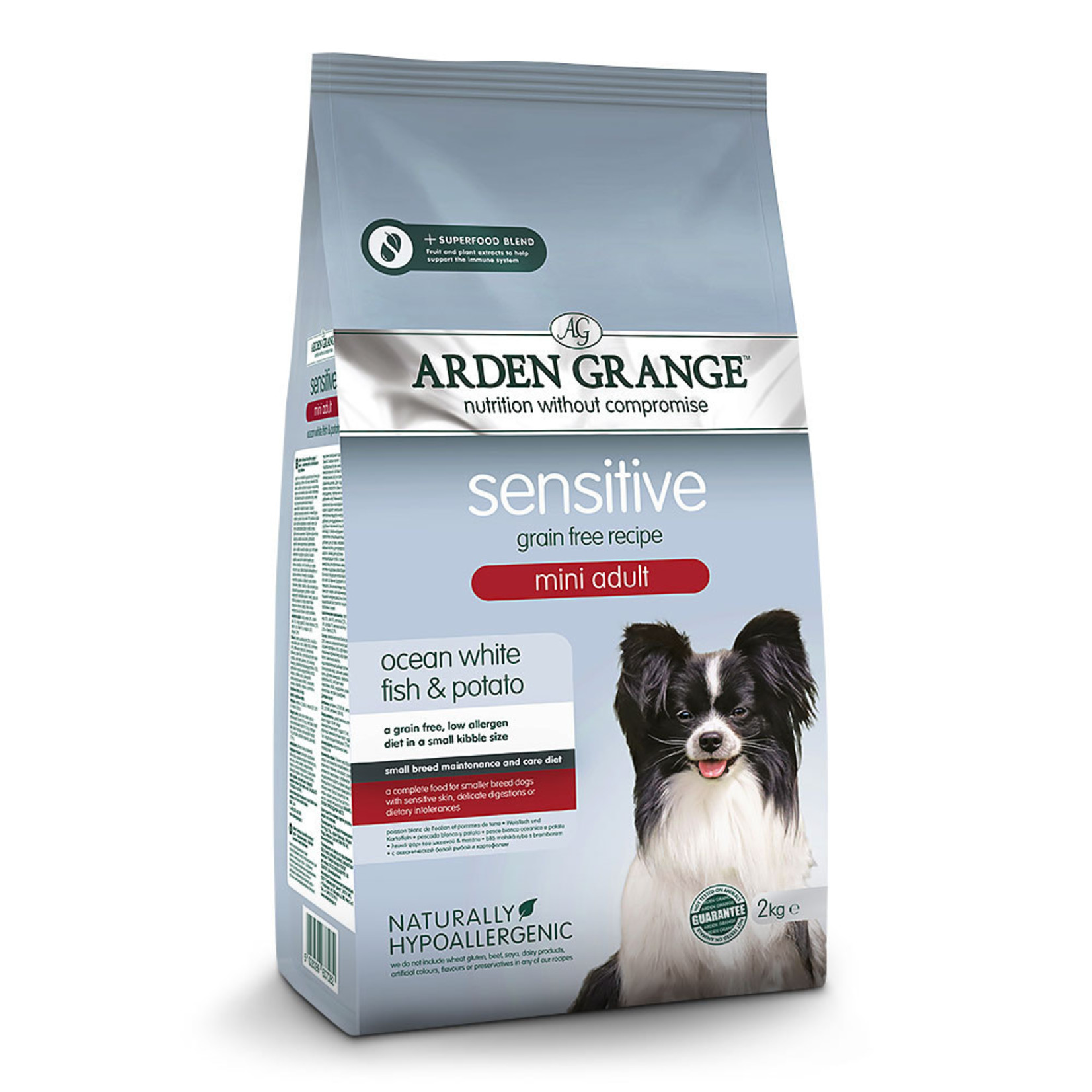 Arden Grange Sensitive Adult Mini Dog Dry Food, Ocean White Fish & Potato