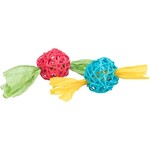 Trixie Rattan Balls with Paper Ribbons Small Animal Toy, 13cm, 2 pack