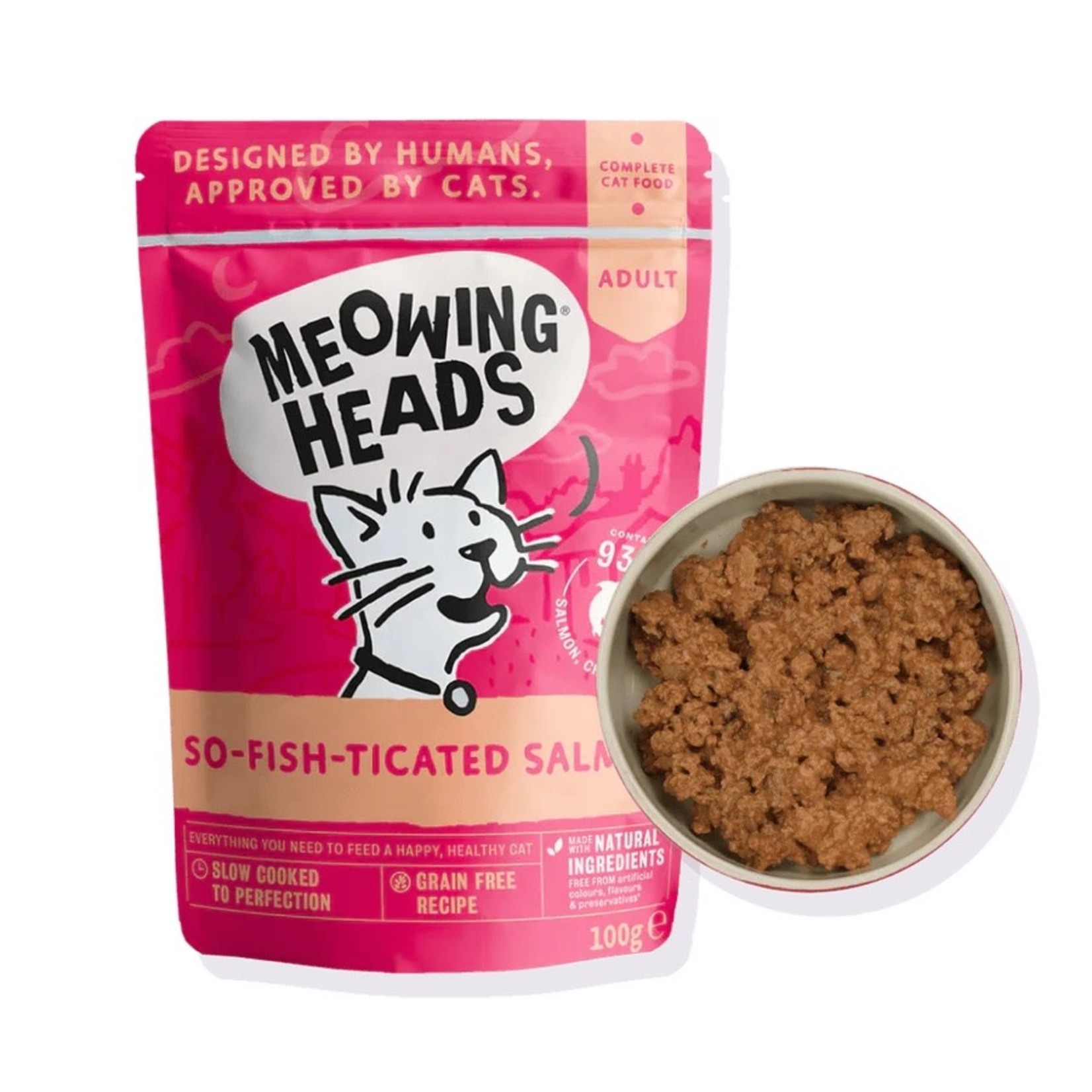 Meowing Heads So-fish-ticated Salmon Adult Cat Wet Food, 10 x 100g
