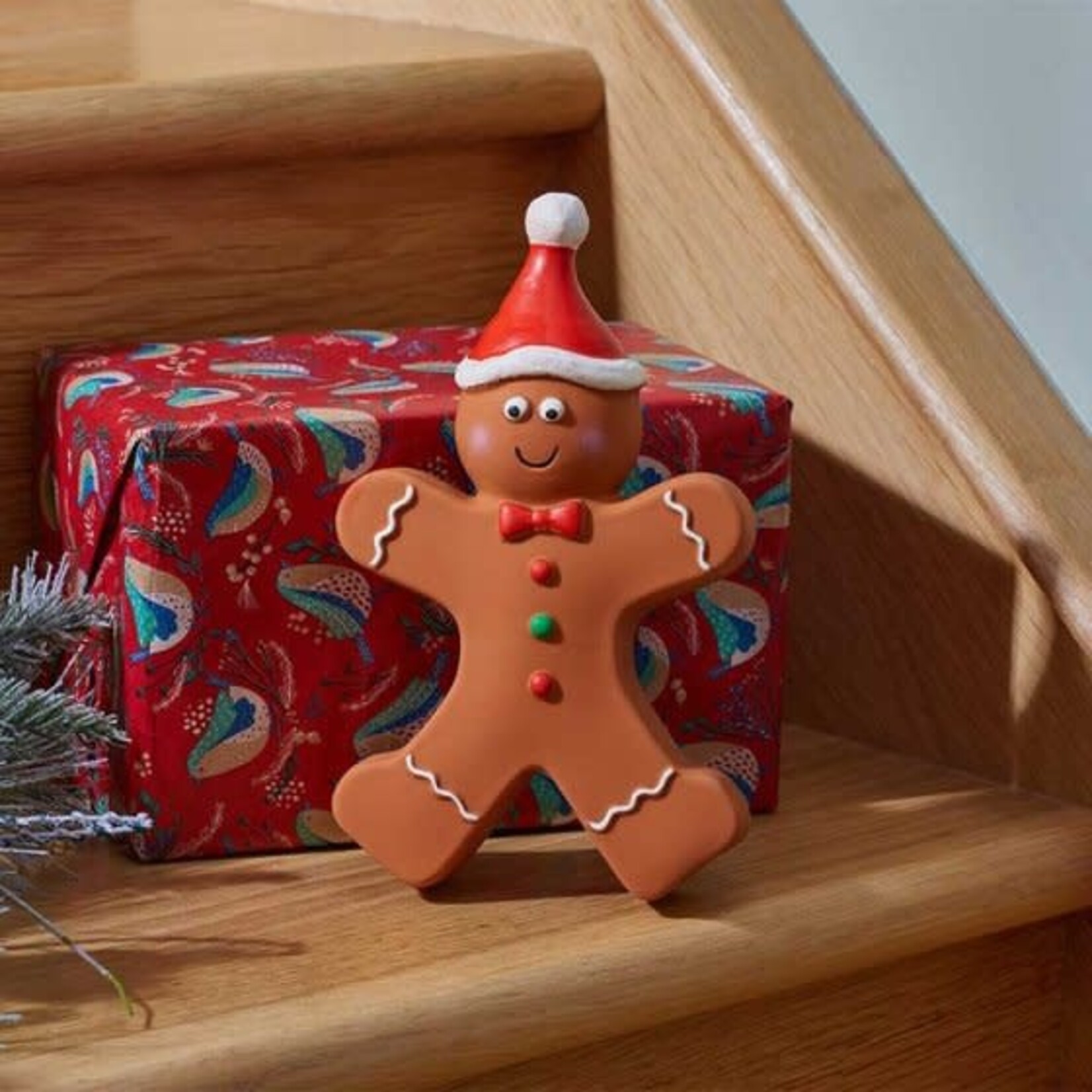Zöon Latex Gingerbread Man Squeaky Christmas Dog Toy