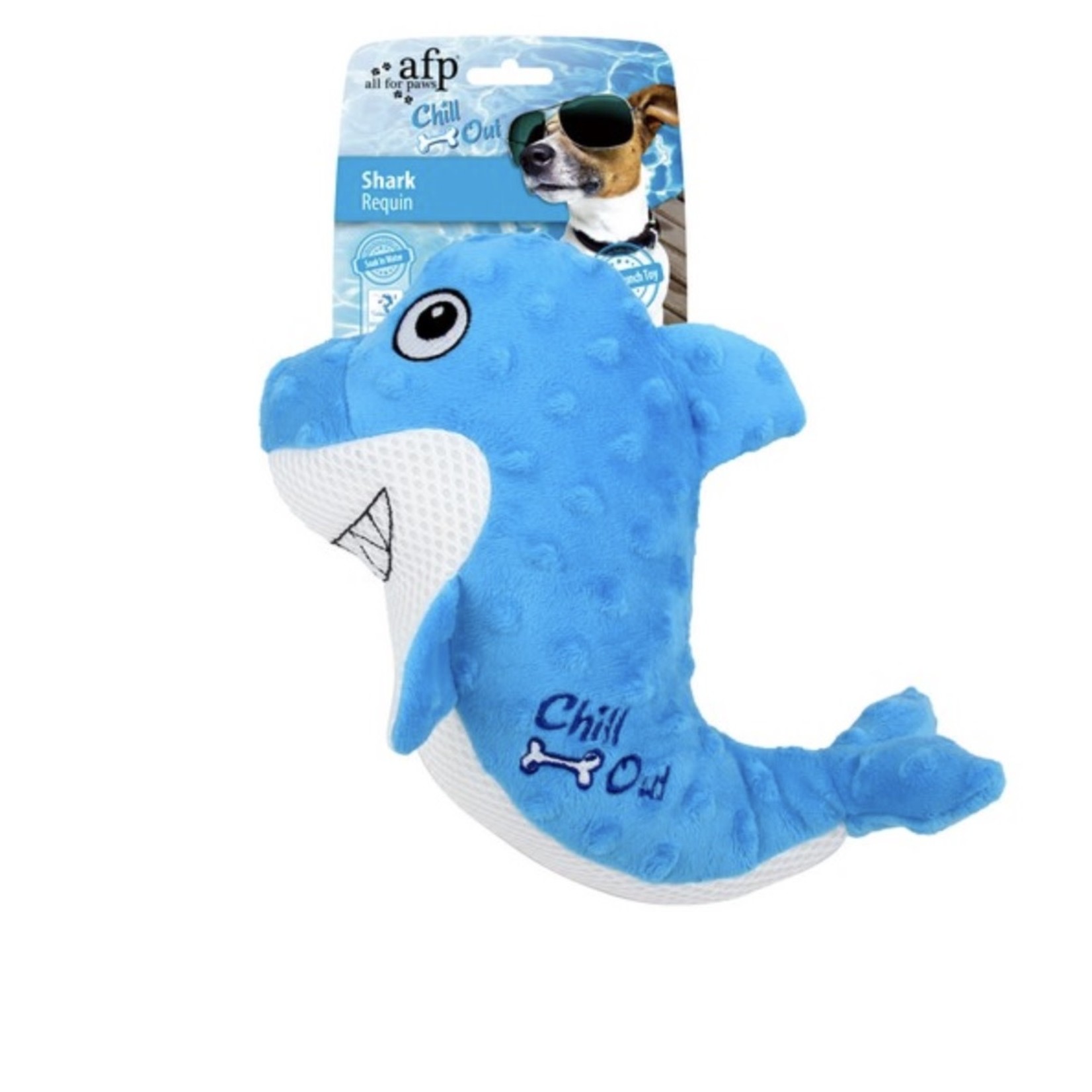 All For Paws Chill Out Cooling Plush Shark Dog Toy