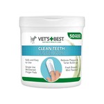 Vets Best Clean Teeth Finger Pad Dog Wipes, 50 pads