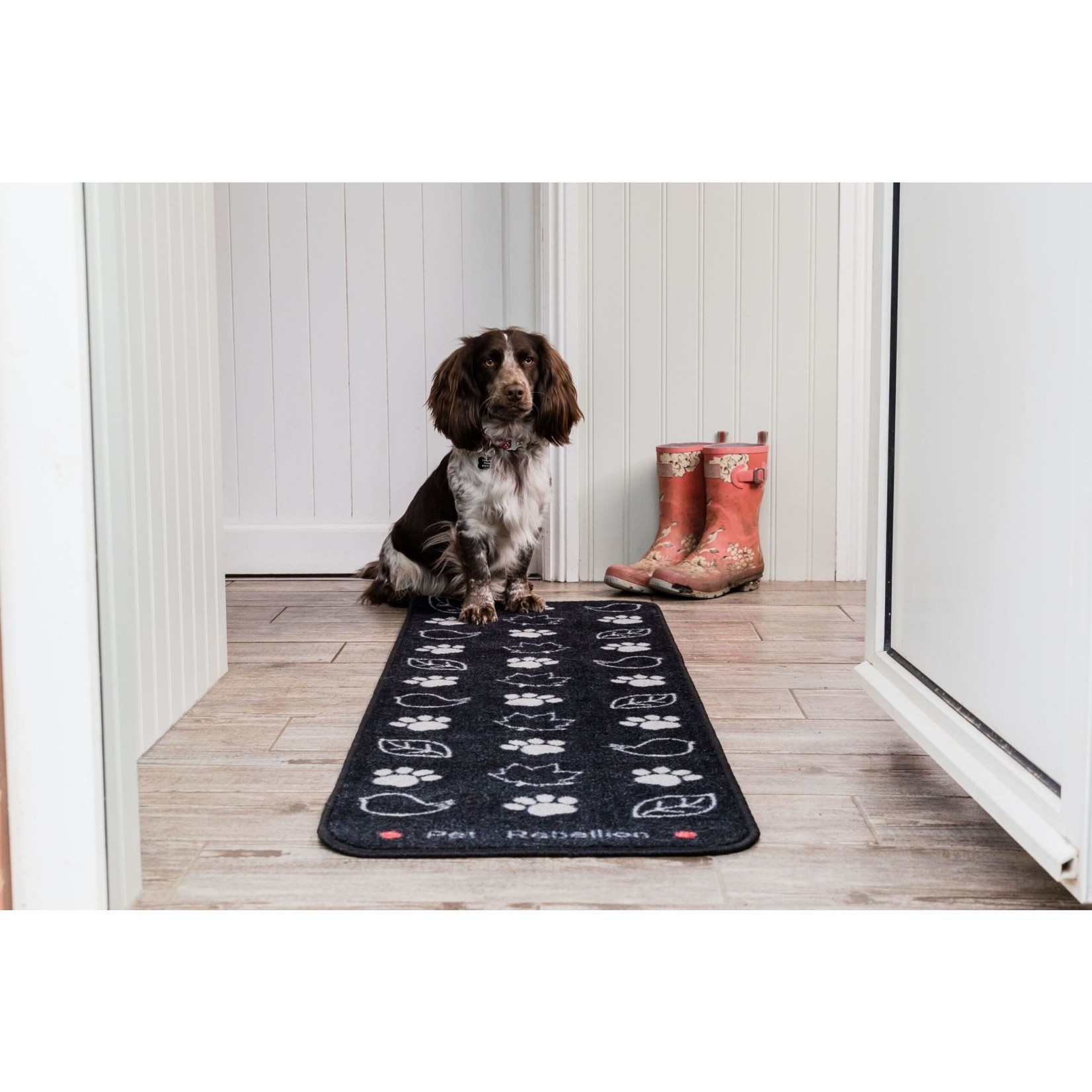 Pet Rebellion Stop Muddy Paws Floor Runner Mat, Country Walk Black, 45x150cm