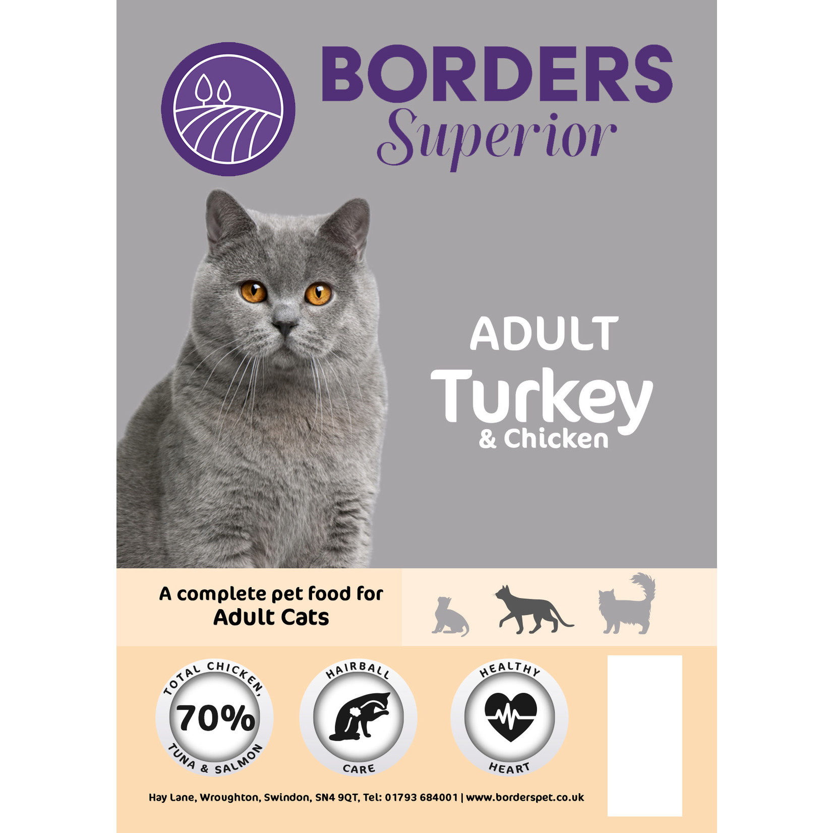 Borders Superior Adult Cat Dry Food Grain Free Turkey & Chicken
