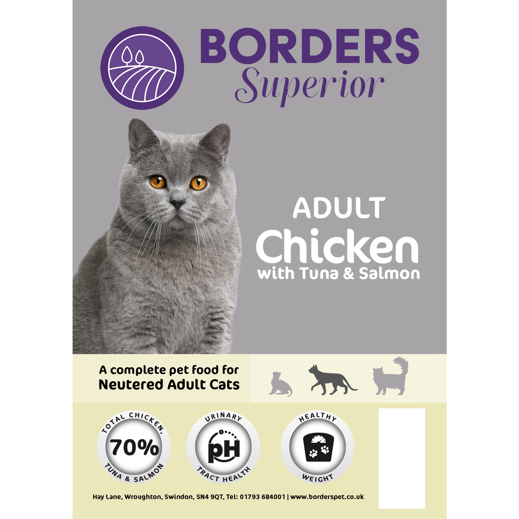 Borders Superior Neutered Adult Cat Dry Food Grain Free Chicken with Tuna & Salmon